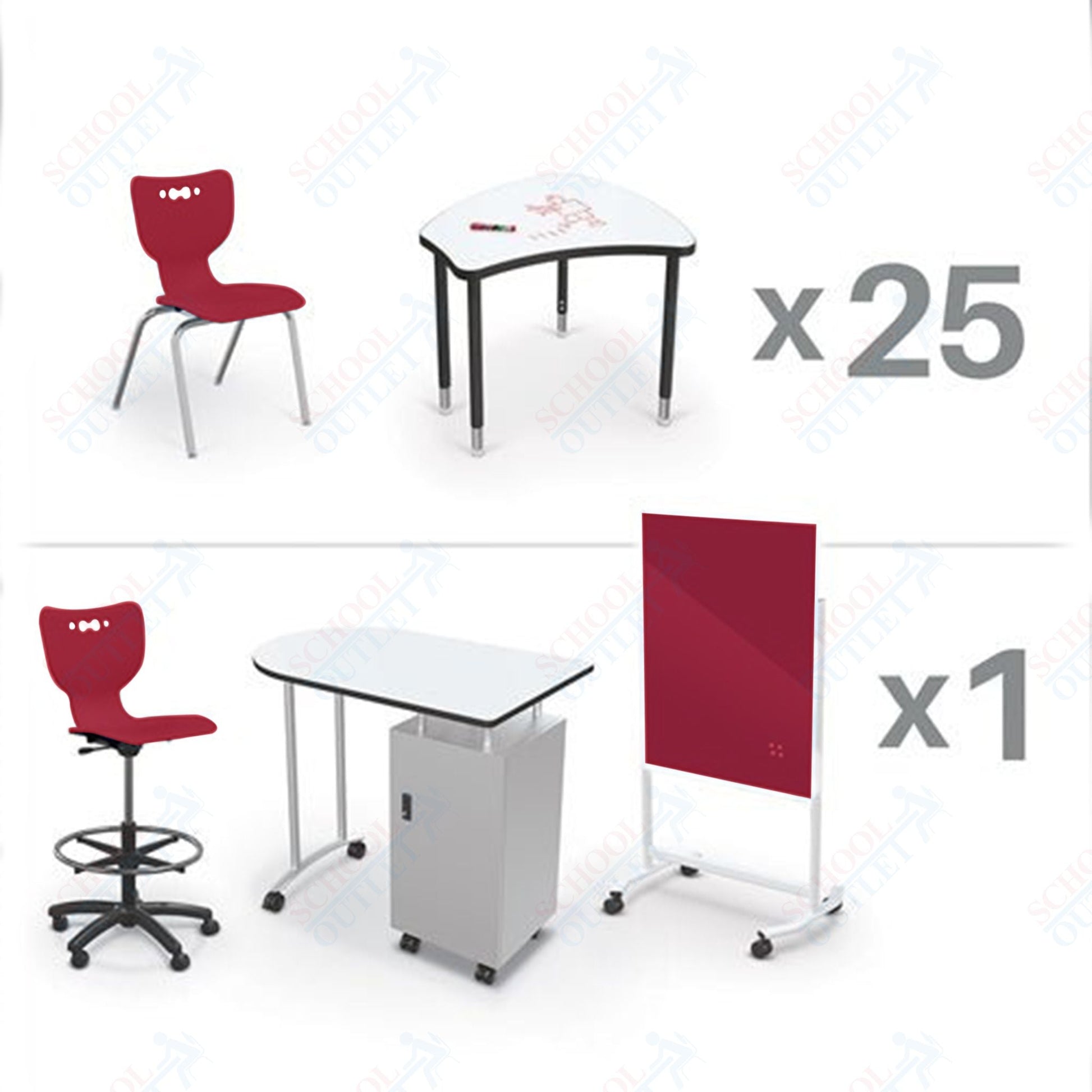 MooreCo Classroom Package Set (53 Items) Complete Classroom X Basic for 5th Grade - Adult), Ship in just 5 days! (MooreCo CRX - 25 - MRKR - XXXX) - SchoolOutlet