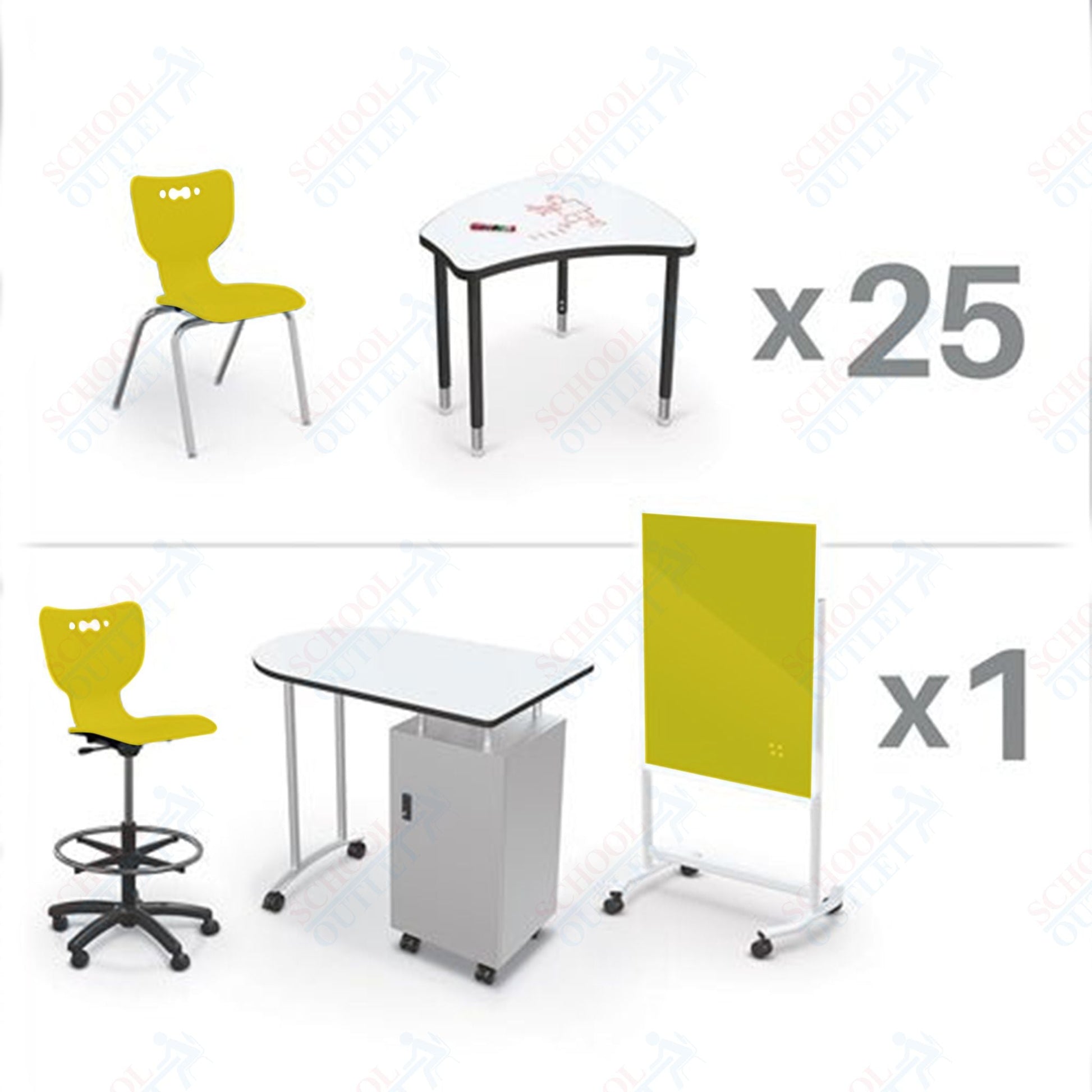 MooreCo Classroom Package Set (53 Items) Complete Classroom X Basic for 5th Grade - Adult), Ship in just 5 days! (MooreCo CRX - 25 - MRKR - XXXX) - SchoolOutlet