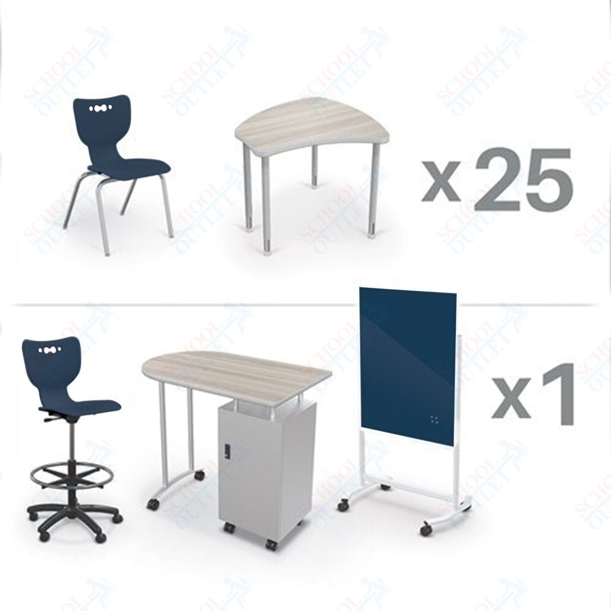 MooreCo Complete Classroom Package Set (59 Items) Classroom X Basic Plus for 5th Grade - Adult, Ship in just 5 days! (MooreCo CRXM - 25 - 8201 - XXXX) - SchoolOutlet