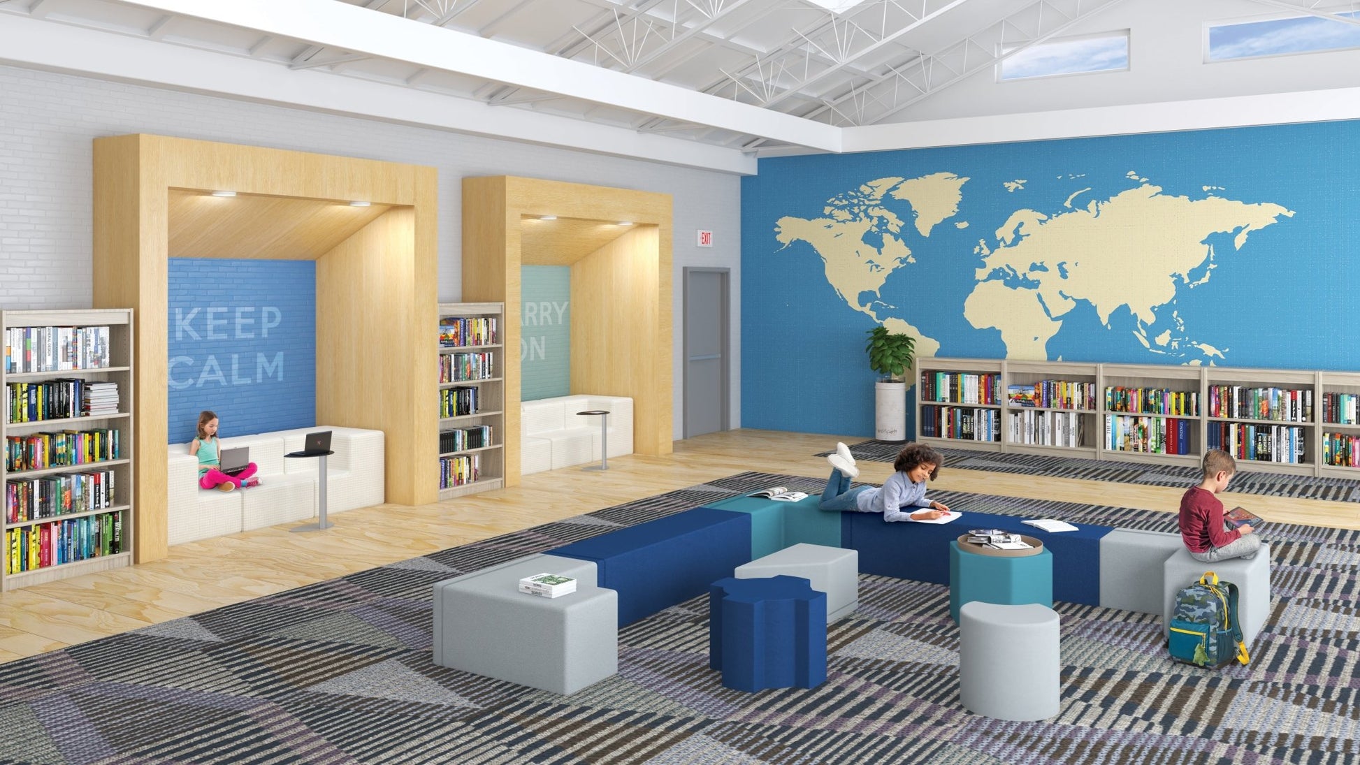 Respite All Foam Soft Seating, Chill Shaped Ottoman by MooreCo - SchoolOutlet