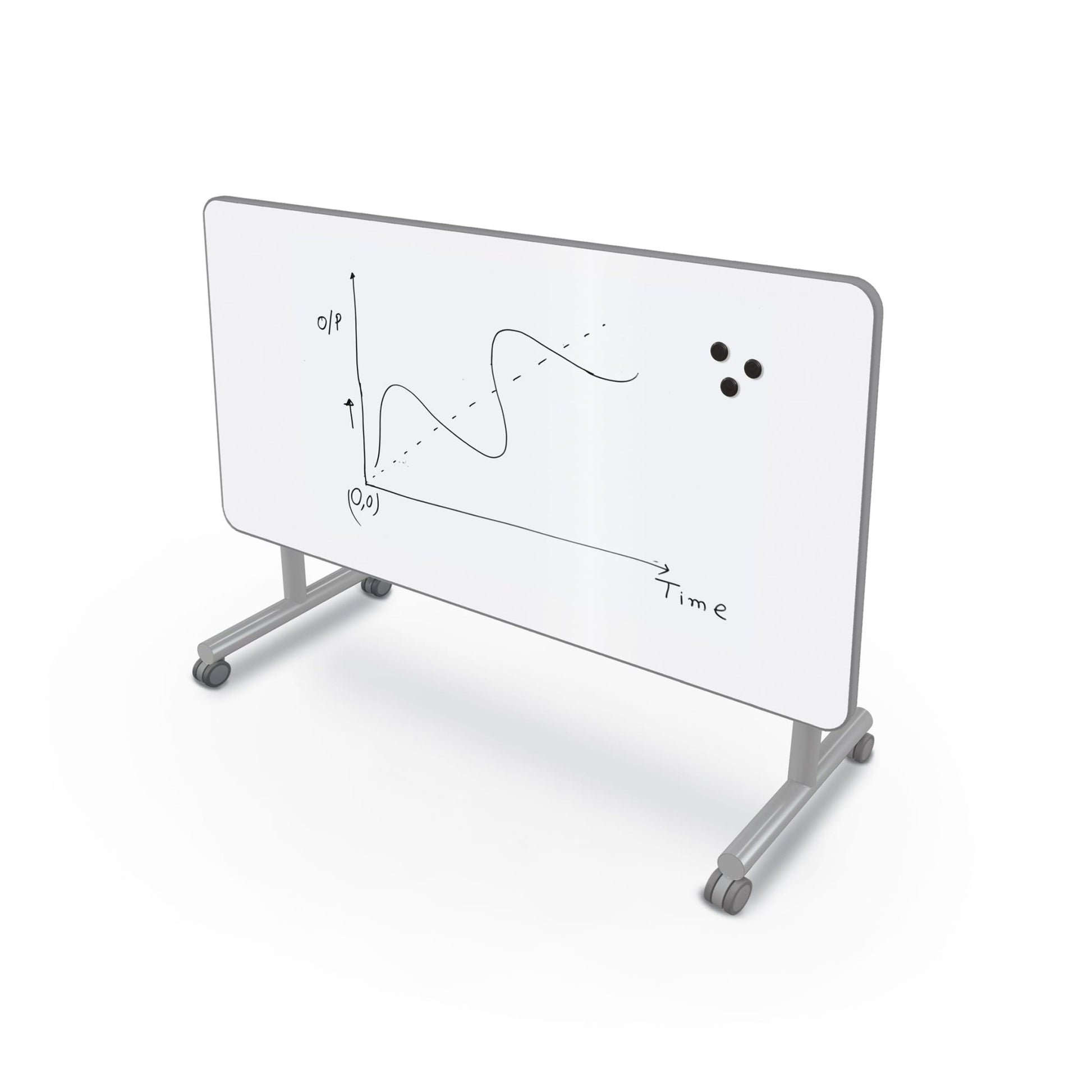 Mooreco Inklud Table Porcelain Steel Top - T - Leg Flip Top 29" H × 60" W × 30" D (IN1T1F0ADJ - PORC - CHAR) - SchoolOutlet