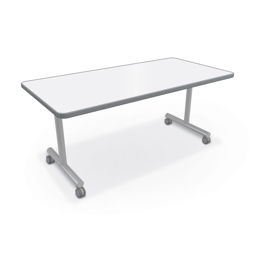Mooreco Inklud Table Porcelain Steel Top - T - Leg Fixed Height 29" H × 60" W × 30" D (IN1T1S0ADJ - PORC - CHAR) - SchoolOutlet