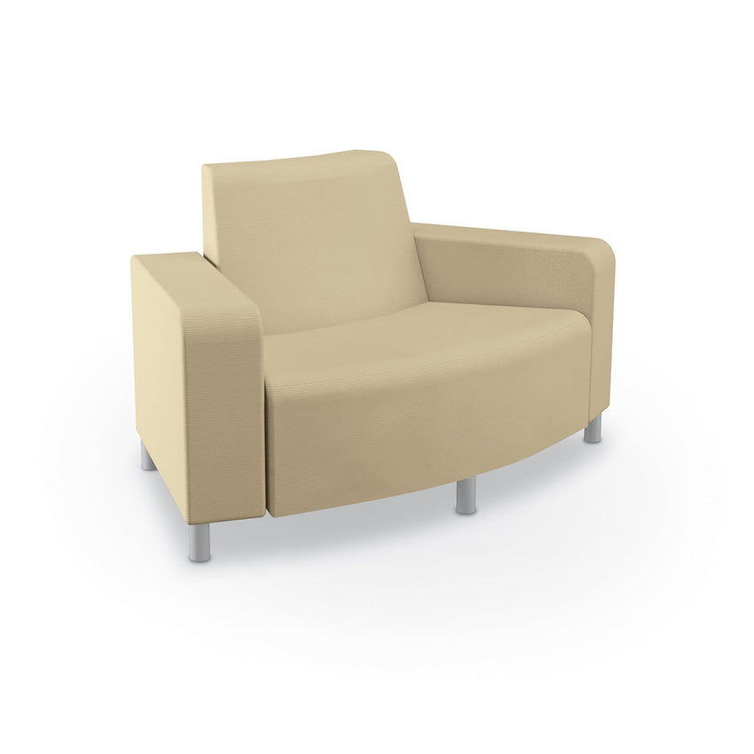 Mooreco Phoeby Outdoor Soft Seating - Outside Curve Loveseat Chair Both Arms - 18" Seat Height (PBA4B1L) - SchoolOutlet