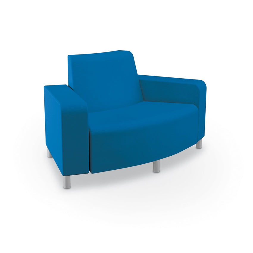 Mooreco Phoeby Outdoor Soft Seating - Outside Curve Loveseat Chair Both Arms - 18" Seat Height (PBA4B1L) - SchoolOutlet