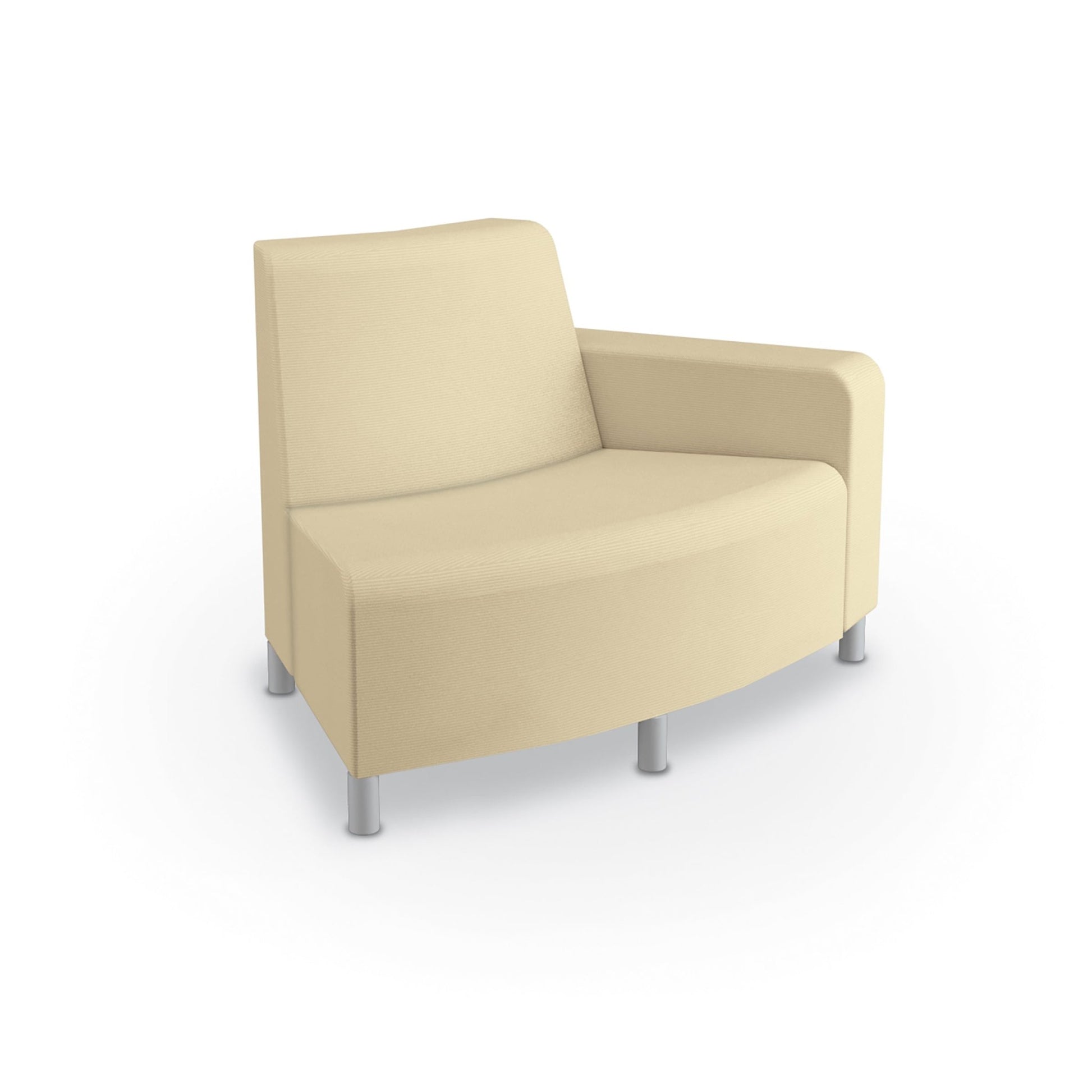 Mooreco Phoeby Outdoor Soft Seating - Outside Curve Loveseat Chair Left Arm - 18" Seat Height (PBA4L1L) - SchoolOutlet