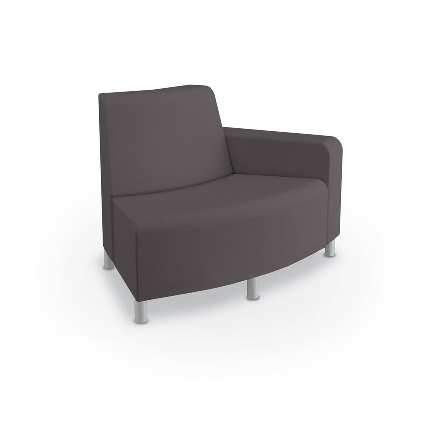 Mooreco Phoeby Outdoor Soft Seating - Outside Curve Loveseat Chair Left Arm - 18" Seat Height (PBA4L1L) - SchoolOutlet