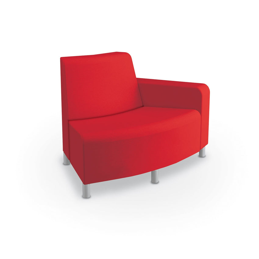 Mooreco Phoeby Outdoor Soft Seating - Outside Curve Loveseat Chair Left Arm - 18" Seat Height (PBA4L1L) - SchoolOutlet