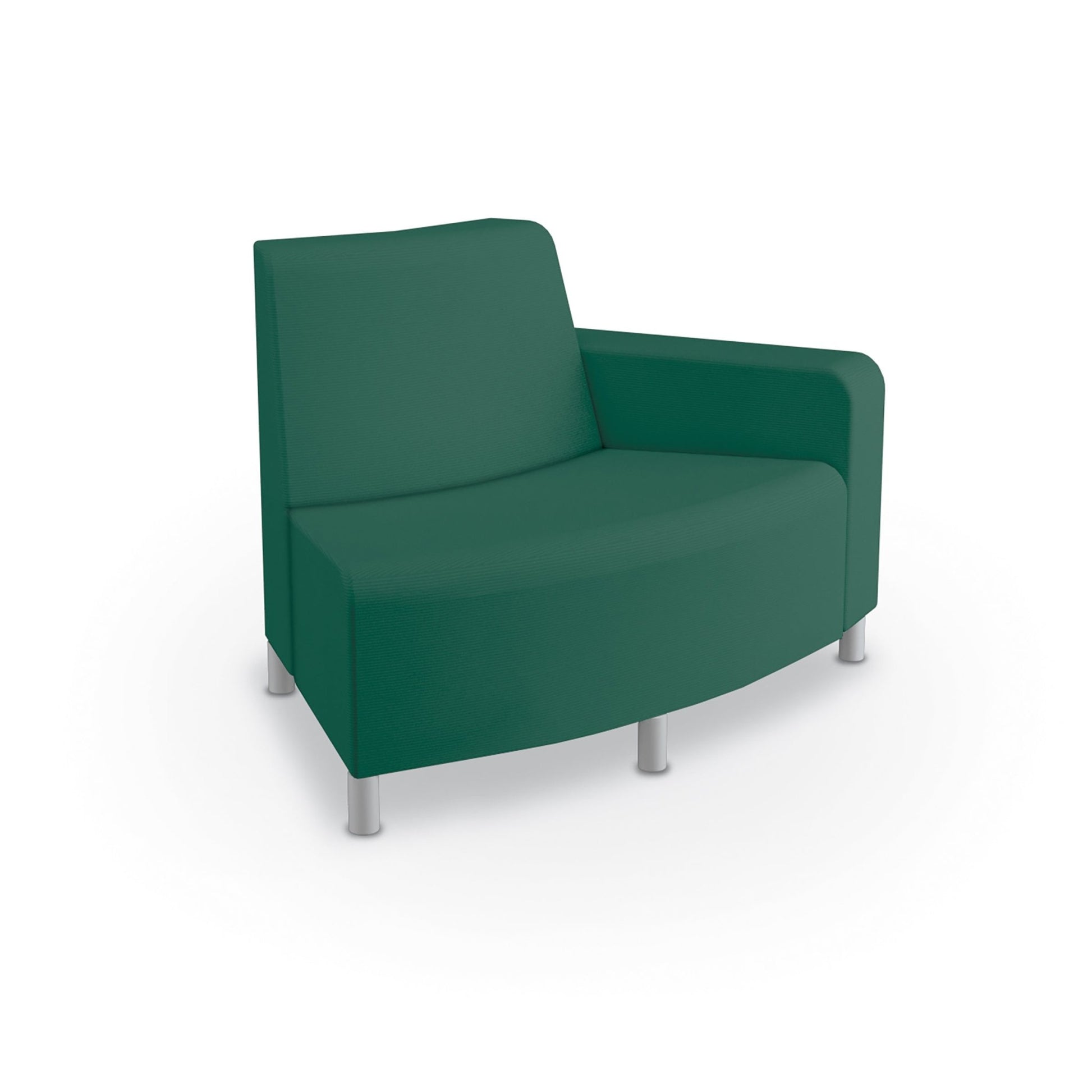 Mooreco Phoeby Outdoor Soft Seating - Outside Curve Loveseat Chair Left Arm - 18" Seat Height (PBA4L1L) - SchoolOutlet