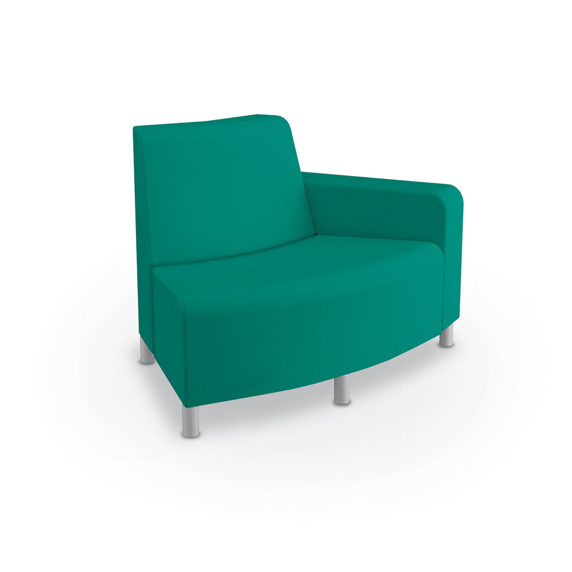 Mooreco Phoeby Outdoor Soft Seating - Outside Curve Loveseat Chair Left Arm - 18" Seat Height (PBA4L1L) - SchoolOutlet