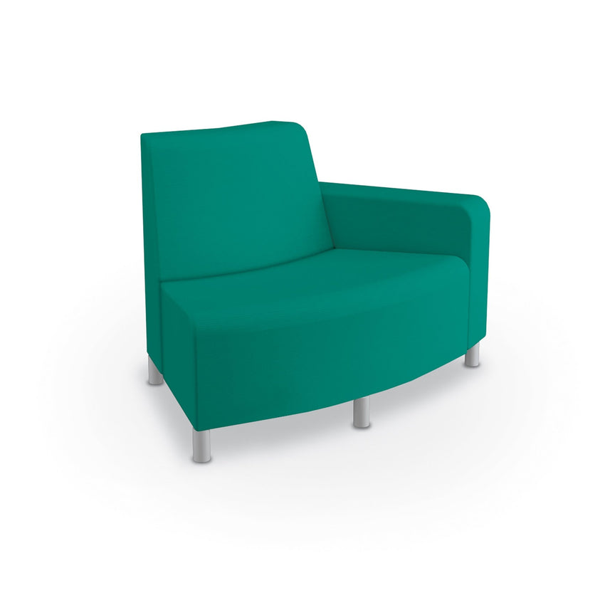 Mooreco Phoeby Outdoor Soft Seating - Outside Curve Loveseat Chair Left Arm - 18" Seat Height (PBA4L1L) - SchoolOutlet