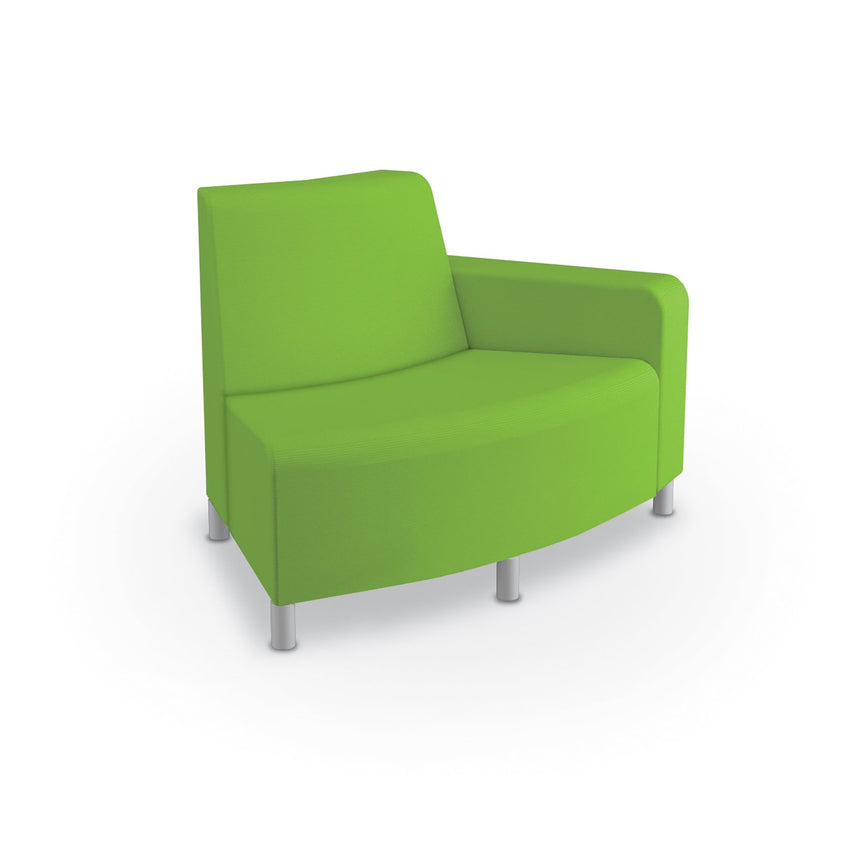 Mooreco Phoeby Outdoor Soft Seating - Outside Curve Loveseat Chair Left Arm - 18" Seat Height (PBA4L1L) - SchoolOutlet