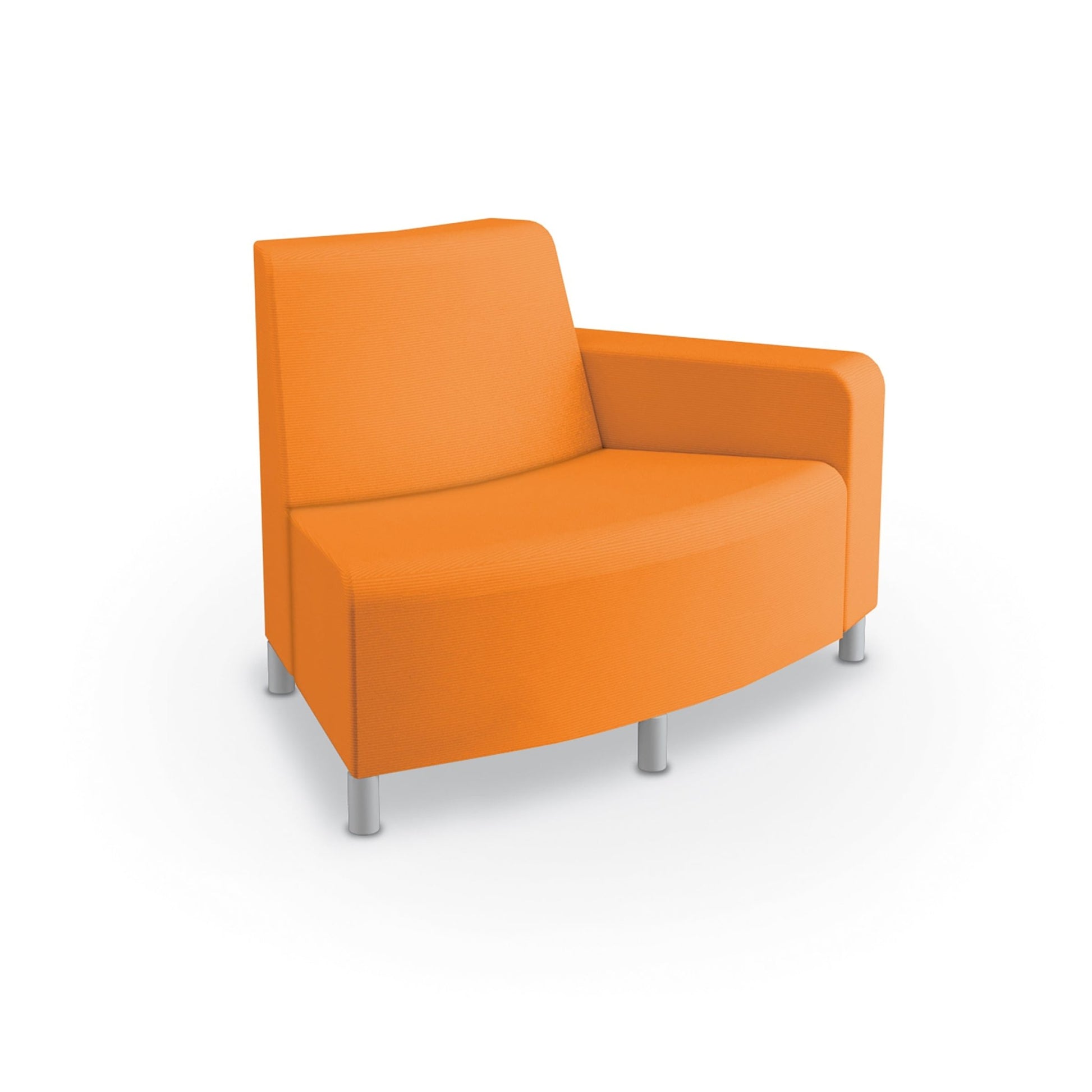 Mooreco Phoeby Outdoor Soft Seating - Outside Curve Loveseat Chair Left Arm - 18" Seat Height (PBA4L1L) - SchoolOutlet