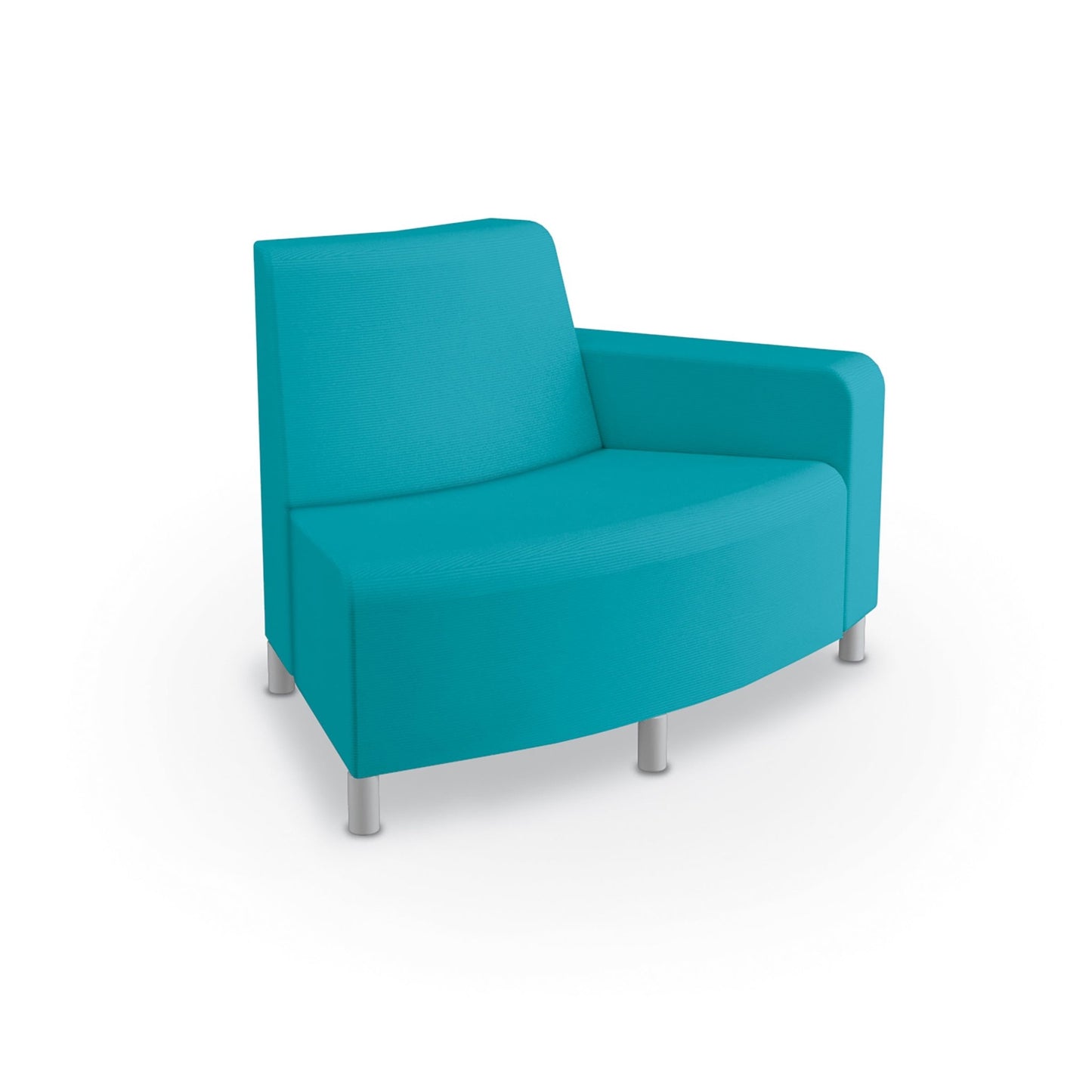 Mooreco Phoeby Outdoor Soft Seating - Outside Curve Loveseat Chair Left Arm - 18" Seat Height (PBA4L1L) - SchoolOutlet