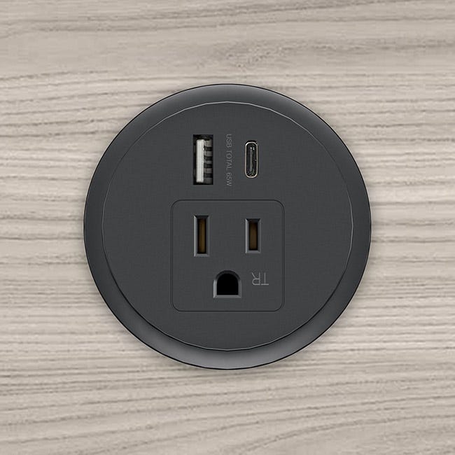 MooreCo Moorepower Grommet Mount Power (MOR-PWRGR-AB-BK) - SchoolOutlet