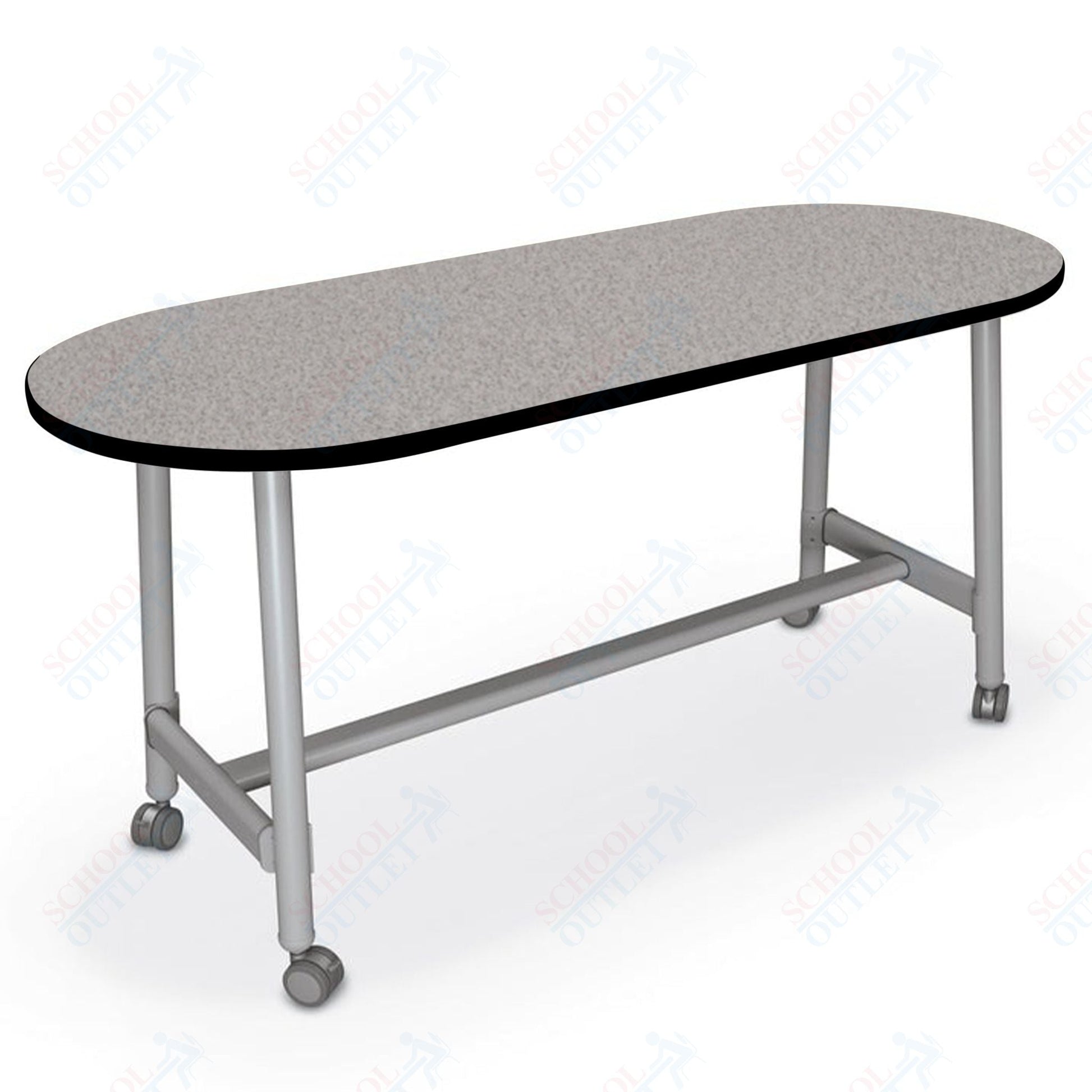 Mooreco Akt Table – 30"D x 72"W Racetrack, Laminate Top, Fixed Height Available in 29"H, 36"H, or 42"H - SchoolOutlet