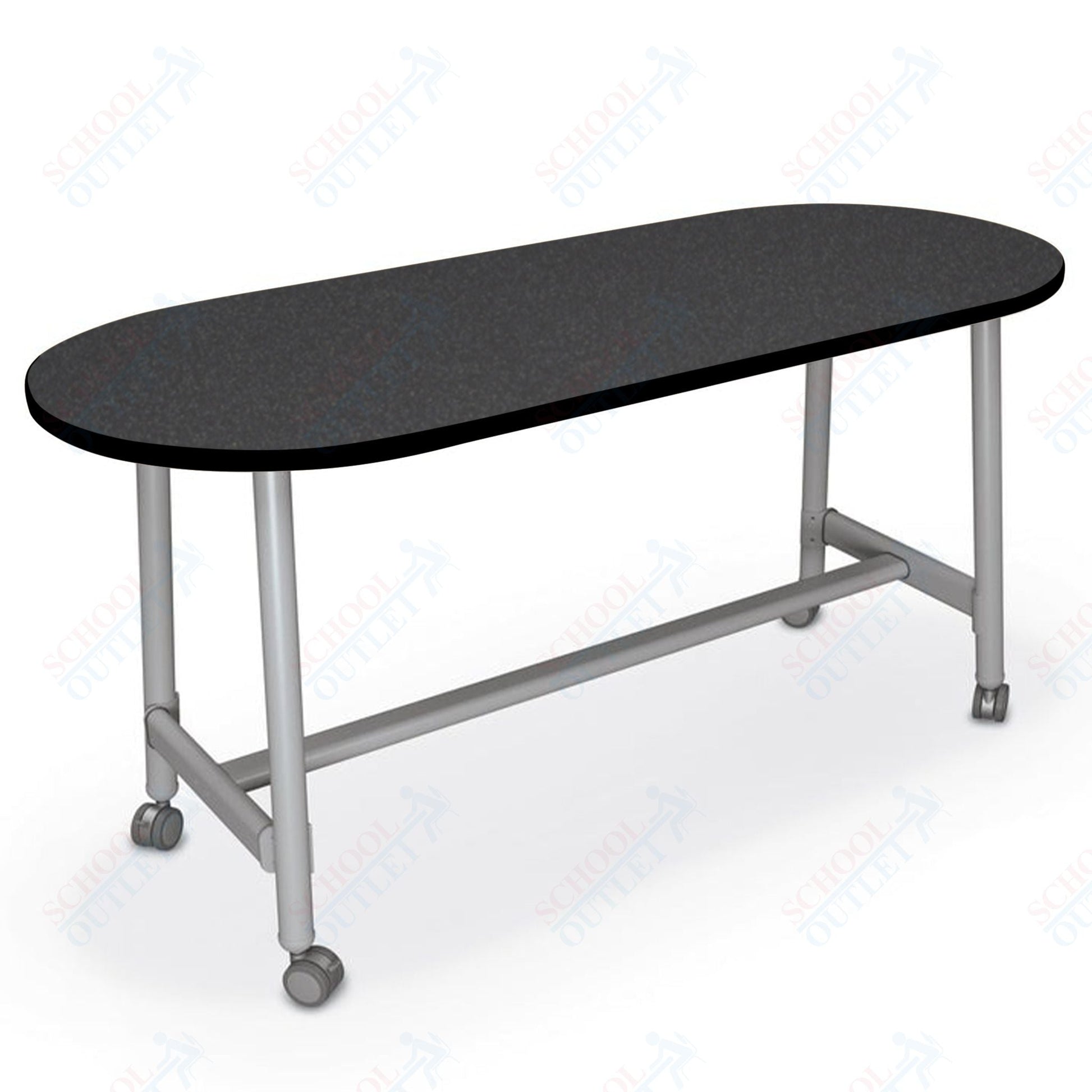 Mooreco Akt Table – 30"D x 72"W Racetrack, Laminate Top, Fixed Height Available in 29"H, 36"H, or 42"H - SchoolOutlet