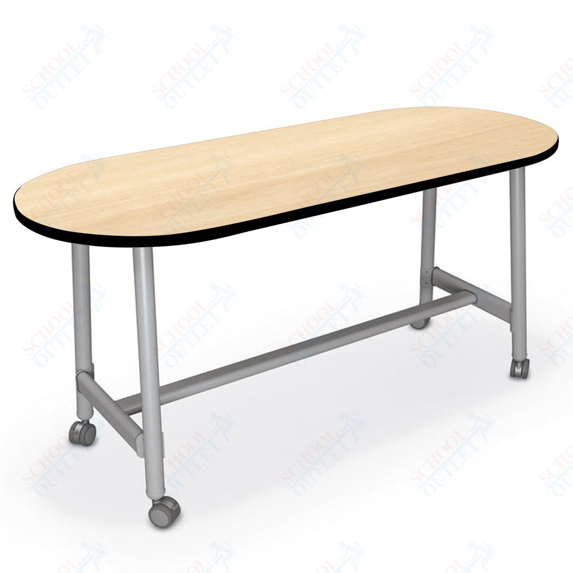 Mooreco Akt Table – 30"D x 72"W Racetrack, Laminate Top, Fixed Height Available in 29"H, 36"H, or 42"H - SchoolOutlet