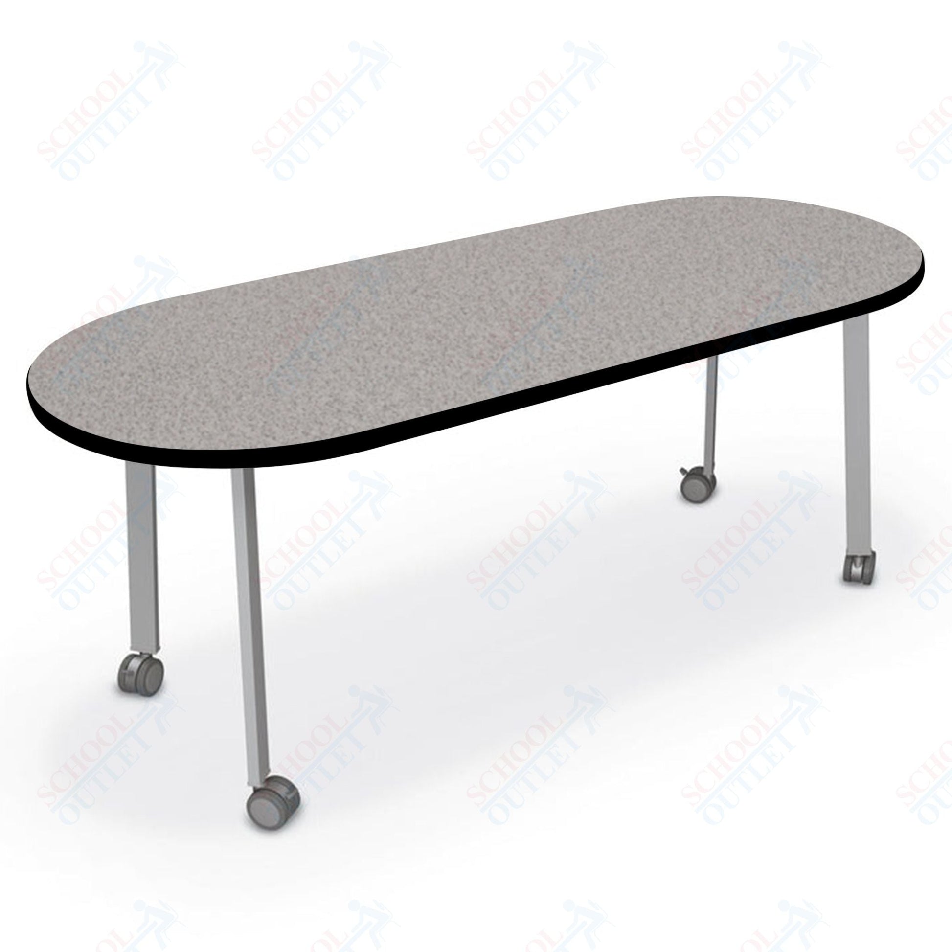 Mooreco Akt Table – 30"D x 72"W Racetrack, Laminate Top, Fixed Height Available in 29"H, 36"H, or 42"H - SchoolOutlet