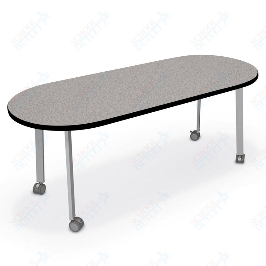 Mooreco Akt Table – 30"D x 72"W Racetrack, Laminate Top, Fixed Height Available in 29"H, 36"H, or 42"H - SchoolOutlet
