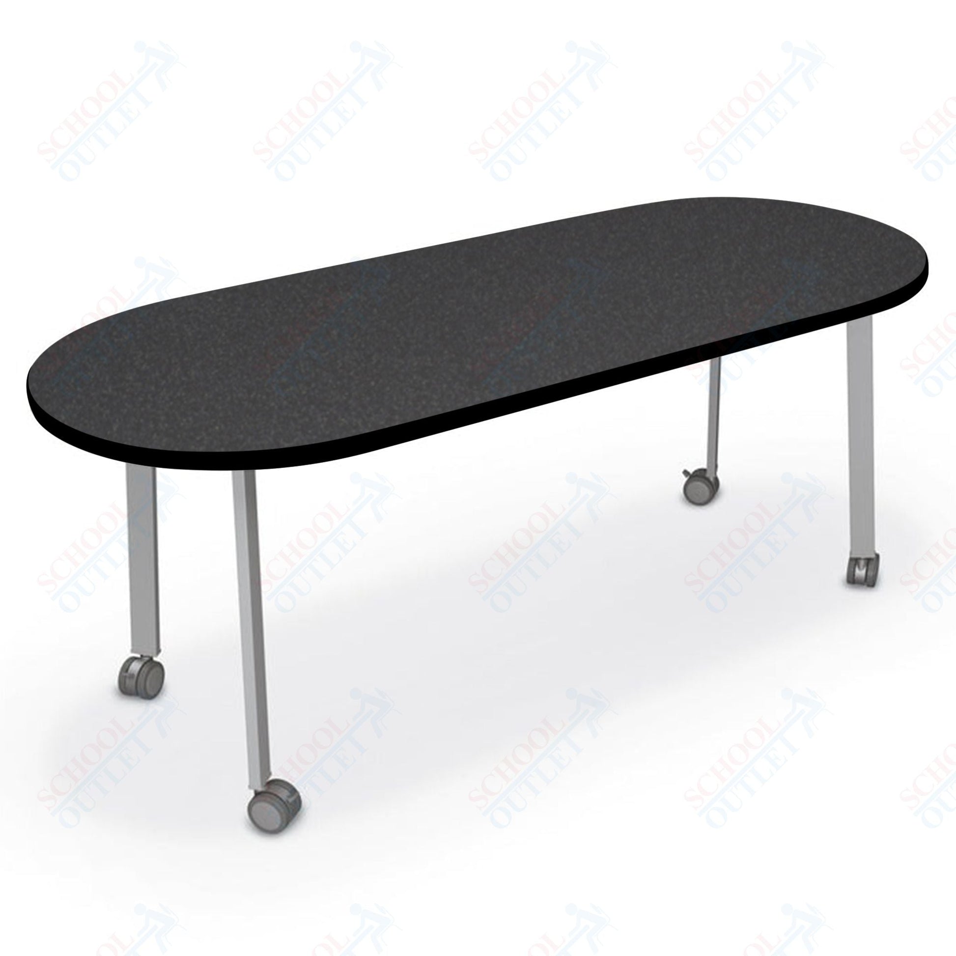Mooreco Akt Table – 30"D x 72"W Racetrack, Laminate Top, Fixed Height Available in 29"H, 36"H, or 42"H - SchoolOutlet