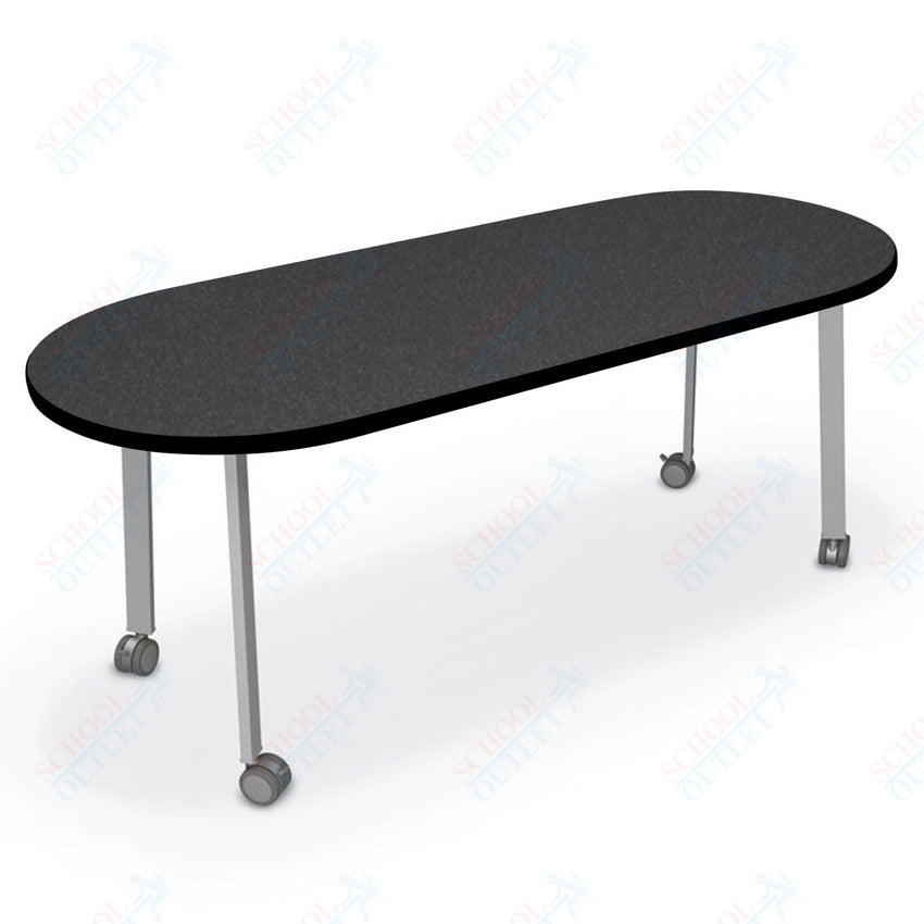 Mooreco Akt Table – 30"D x 72"W Racetrack, Laminate Top, Fixed Height Available in 29"H, 36"H, or 42"H - SchoolOutlet