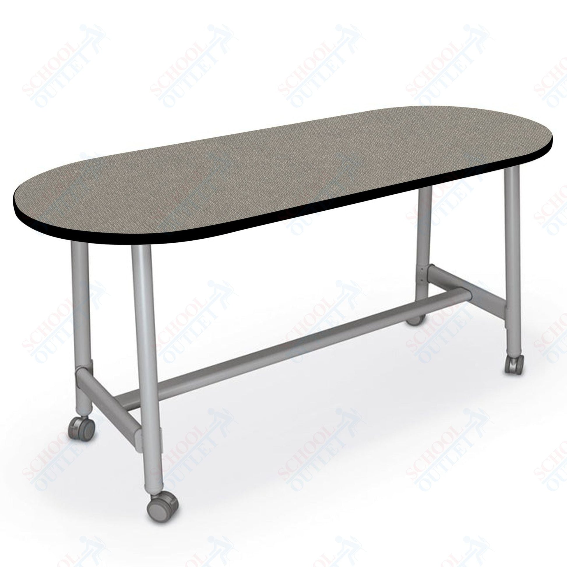 Mooreco Akt Table – 30"D x 72"W Racetrack, Laminate Top, Fixed Height Available in 29"H, 36"H, or 42"H - SchoolOutlet