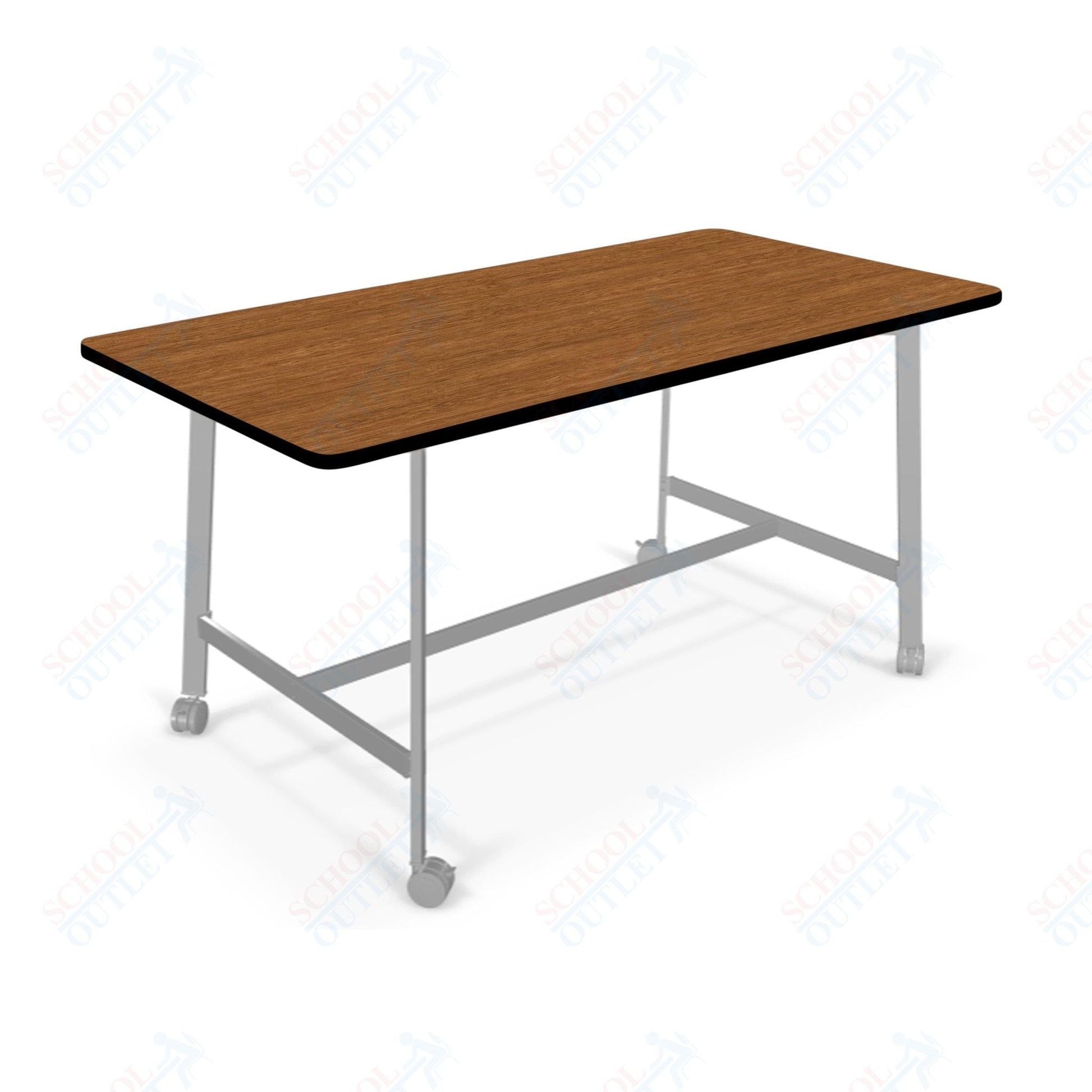 Mooreco Akt Table – 30"D x 72"W Rectangle, Laminate or Butcher Block Top, Fixed Height Available in 29"H, 36"H, or 42"H - SchoolOutlet