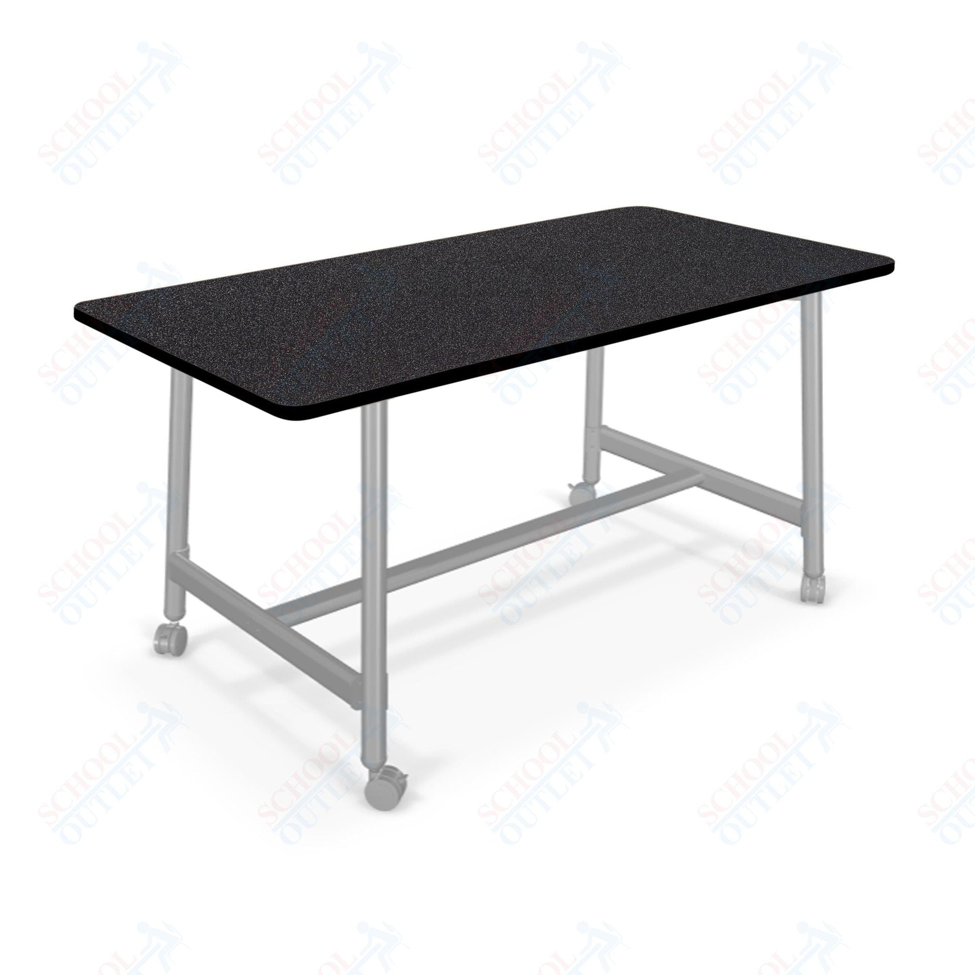 Mooreco Akt Table – 30"D x 72"W Rectangle, Laminate or Butcher Block Top, Fixed Height Available in 29"H, 36"H, or 42"H - SchoolOutlet