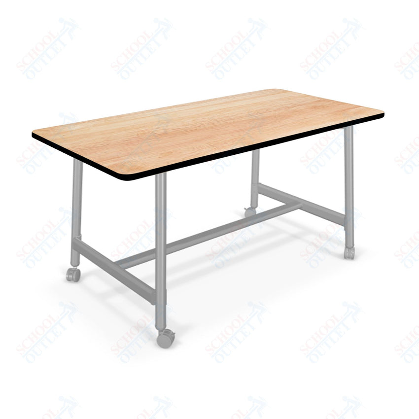 Mooreco Akt Table – 30"D x 72"W Rectangle, Laminate or Butcher Block Top, Fixed Height Available in 29"H, 36"H, or 42"H - SchoolOutlet