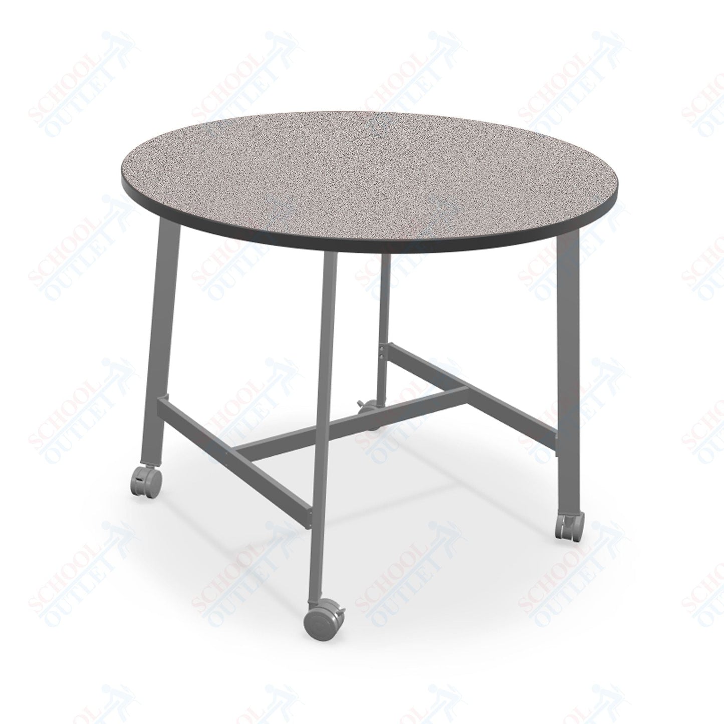 Mooreco Akt Table – 36" Round, Laminate Top, Fixed Height Available in 29"H, 36"H, or 42"H - SchoolOutlet