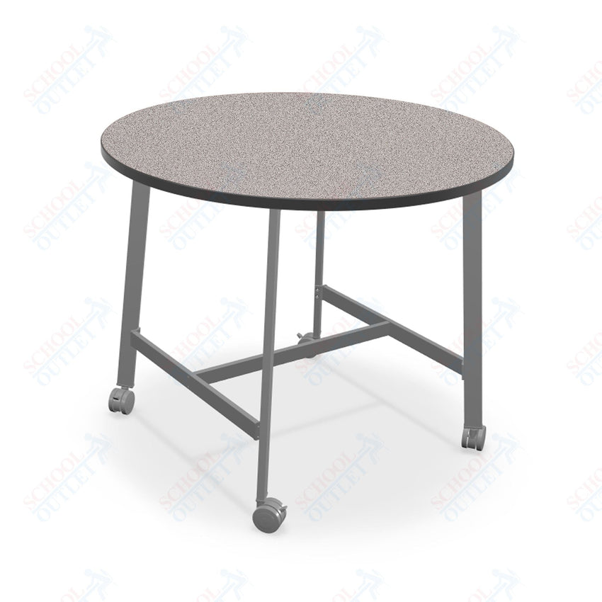 Mooreco Akt Table – 36" Round, Laminate Top, Fixed Height Available in 29"H, 36"H, or 42"H - SchoolOutlet