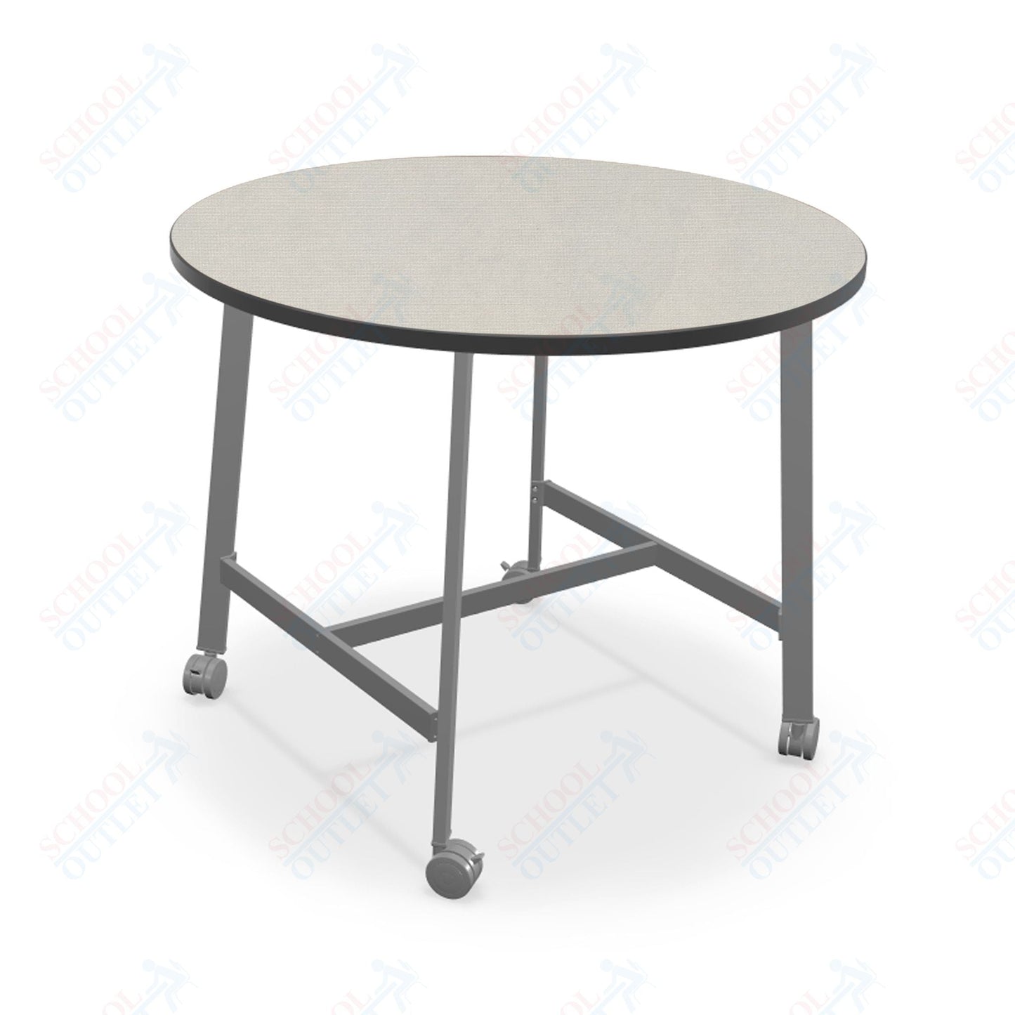 Mooreco Akt Table – 36" Round, Laminate Top, Fixed Height Available in 29"H, 36"H, or 42"H - SchoolOutlet