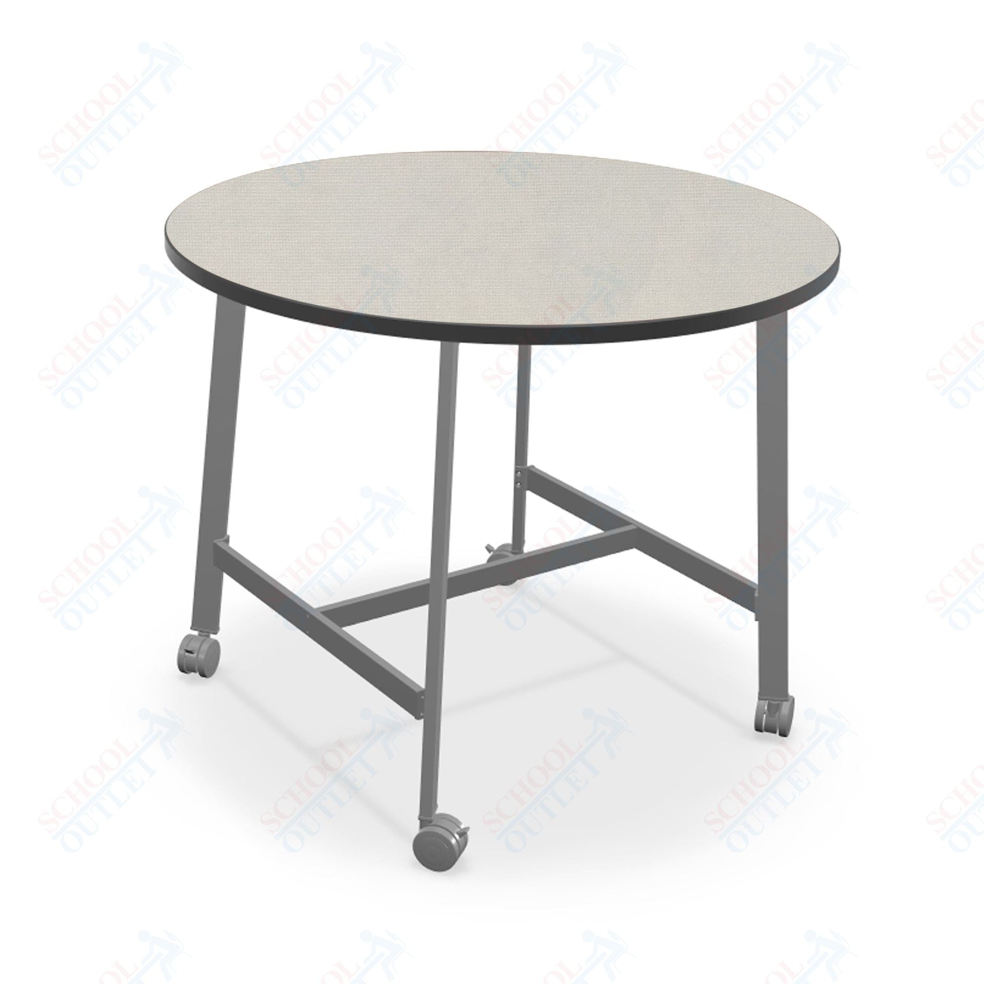 Mooreco Akt Table – 36" Round, Laminate Top, Fixed Height Available in 29"H, 36"H, or 42"H - SchoolOutlet