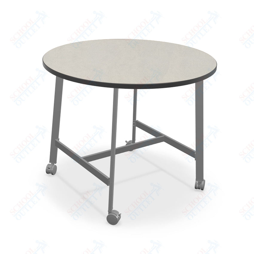 Mooreco Akt Table – 36" Round, Laminate Top, Fixed Height Available in 29"H, 36"H, or 42"H - SchoolOutlet