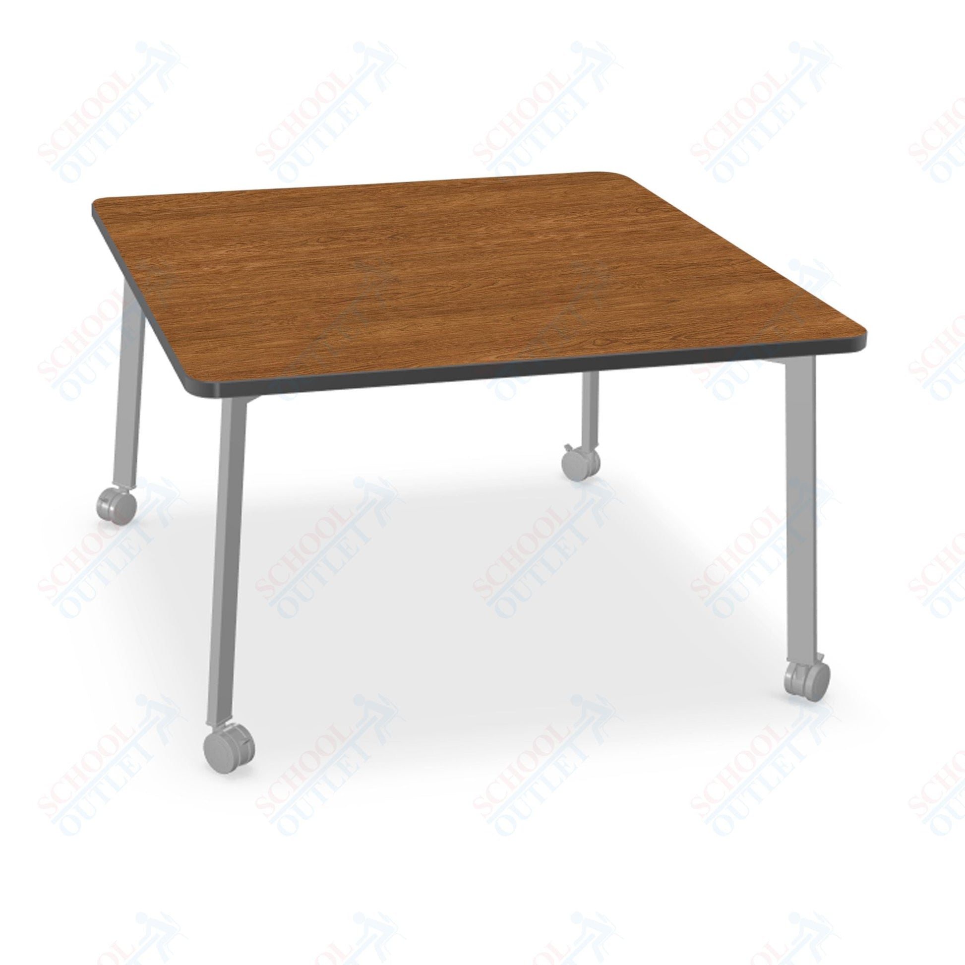 Mooreco Akt Table – 48" Square, Laminate Top, Fixed Height Available in 29"H, 36"H, or 42"H - SchoolOutlet