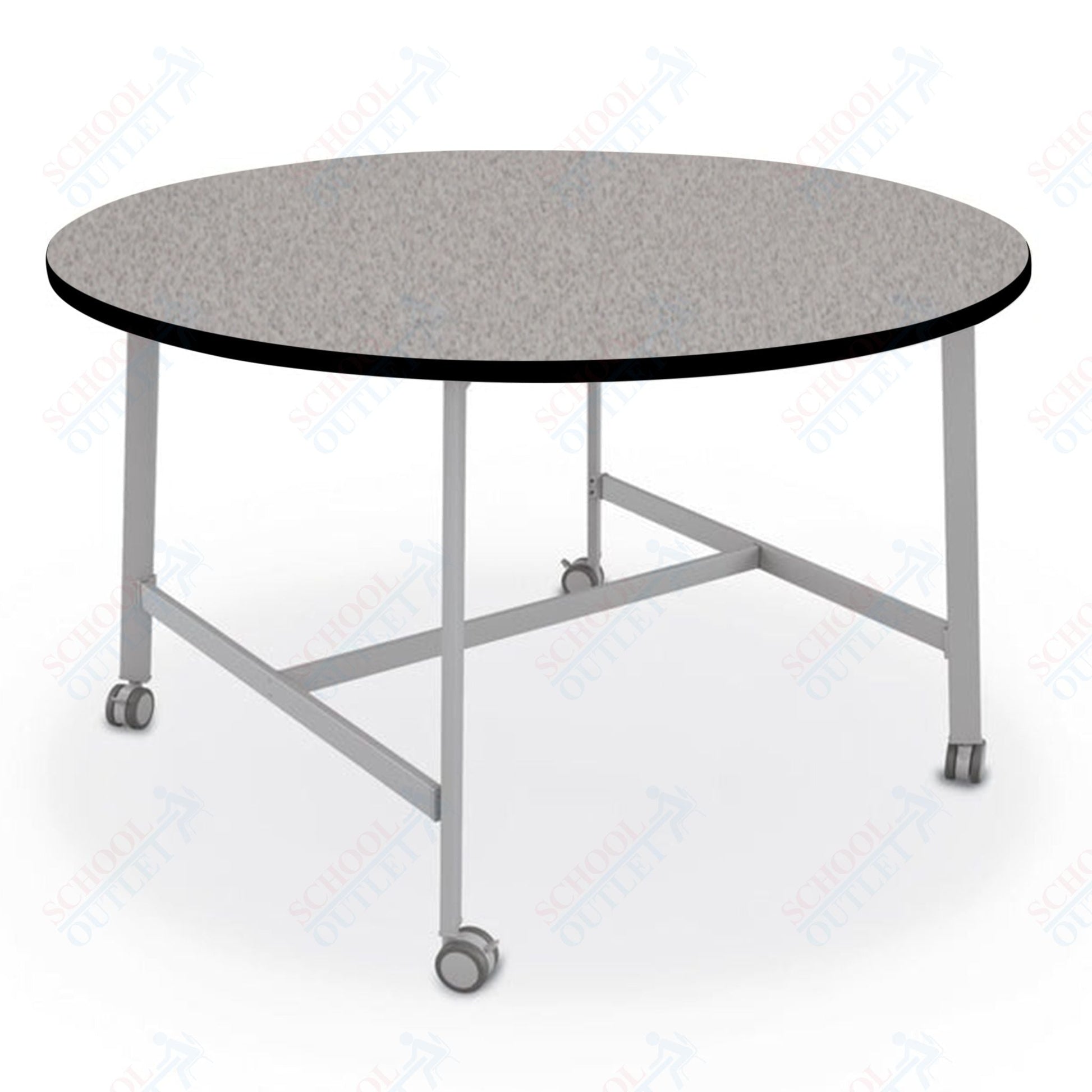 Mooreco Akt Table – 60" Round, Laminate Top, Fixed Height Available in 29"H, 36"H, or 42"H - SchoolOutlet