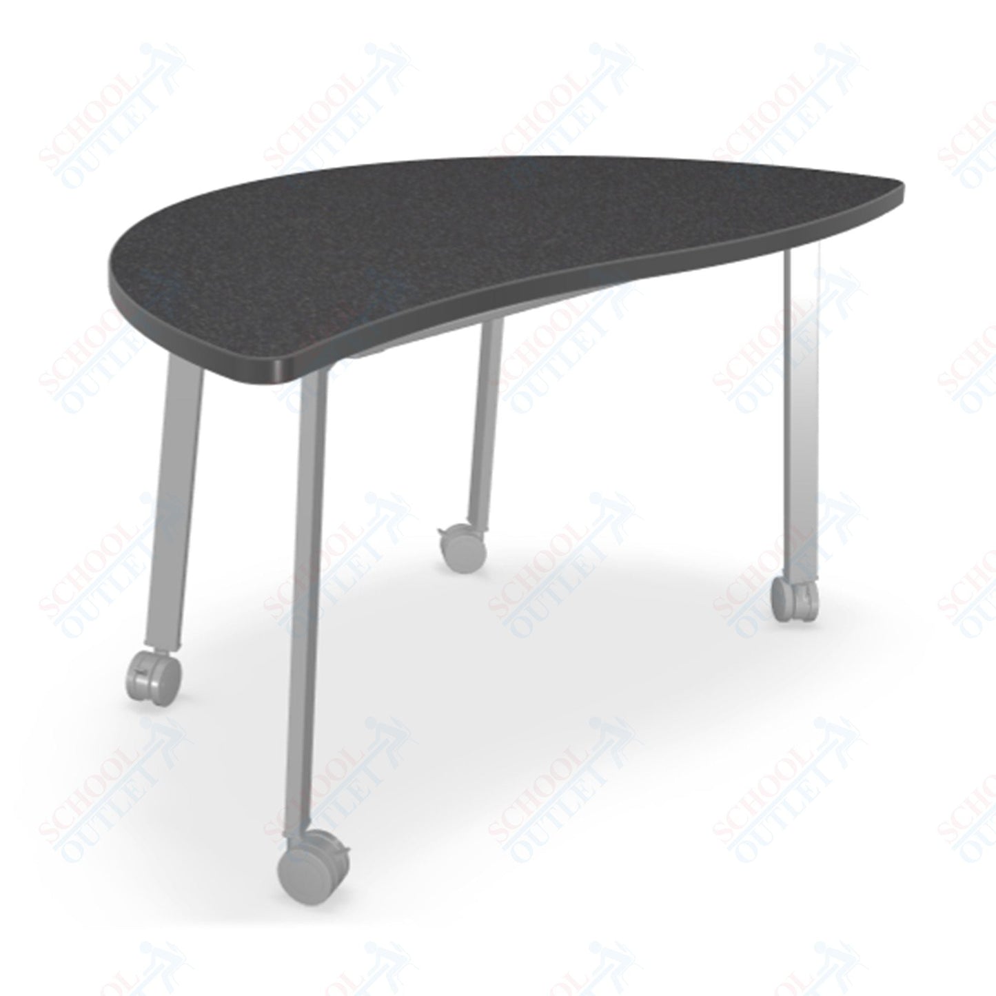 Mooreco Akt Table – Wavy Half Round, Laminate Top, 29" Height - SchoolOutlet