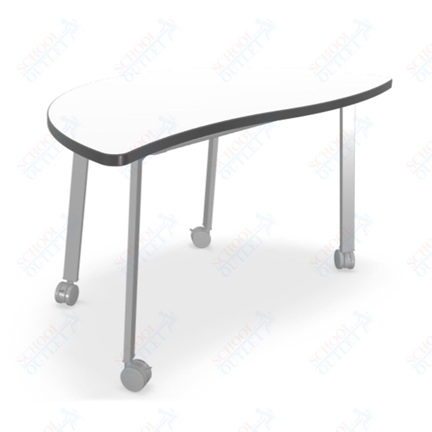 Mooreco Akt Table – Wavy Half Round, Laminate Top, 29" Height - SchoolOutlet