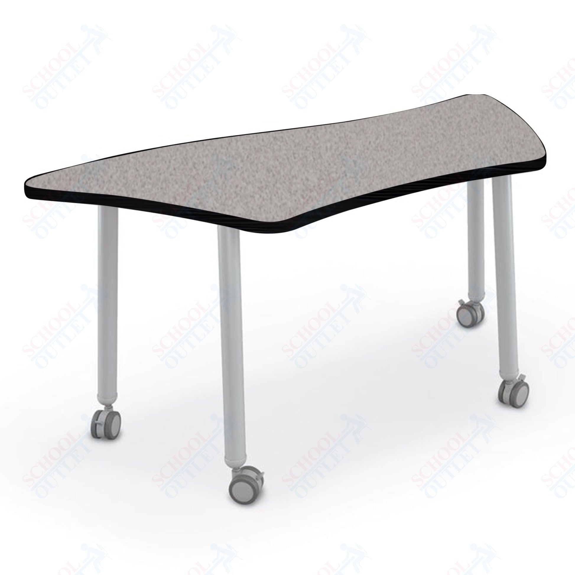 Mooreco Akt Table – Wavy Trapezoid, Laminate Top, 29" Height - SchoolOutlet