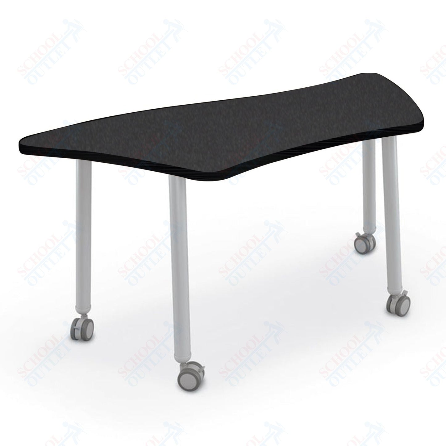 Mooreco Akt Table – Wavy Trapezoid, Laminate Top, 29" Height - SchoolOutlet