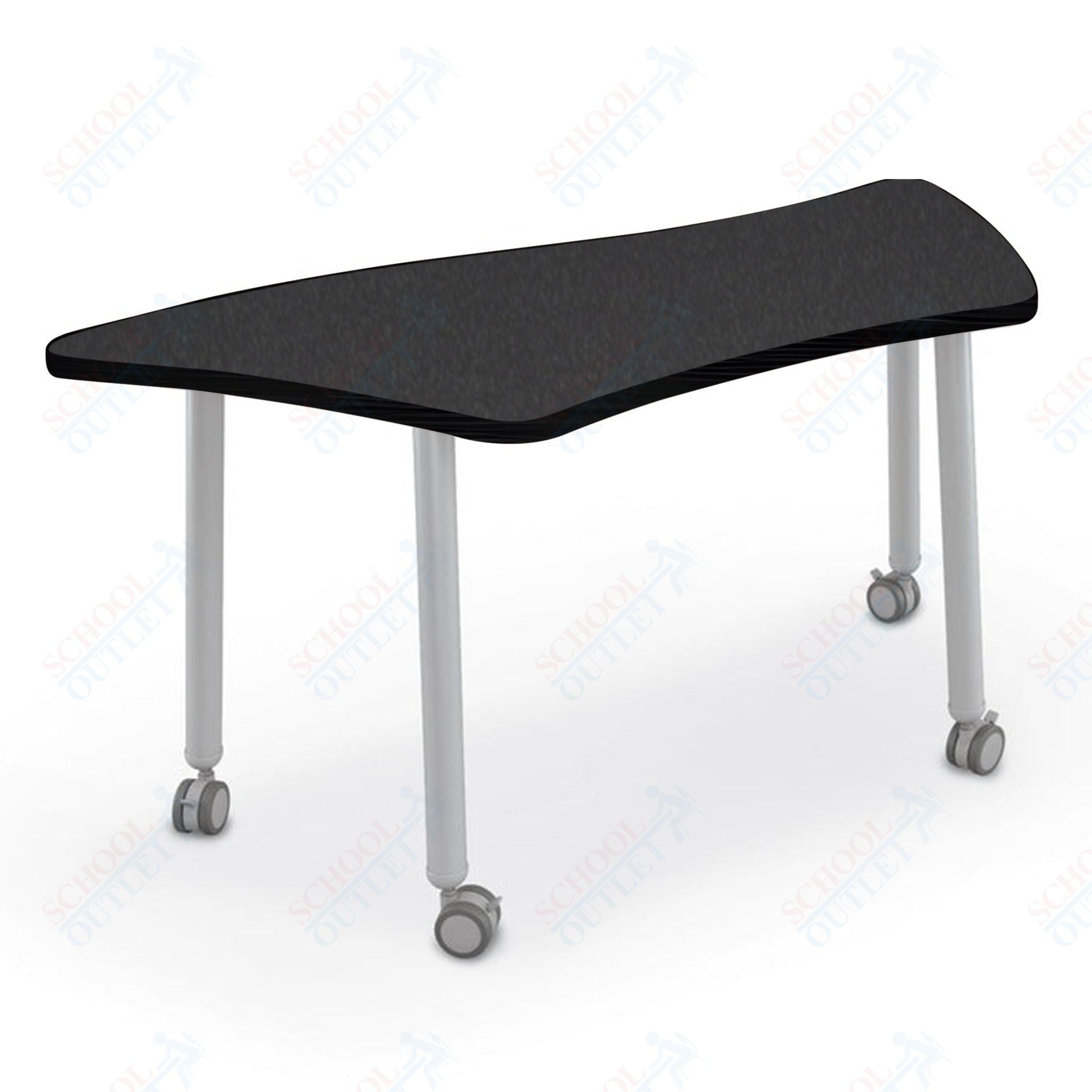Mooreco Akt Table – Wavy Trapezoid, Laminate Top, 29" Height - SchoolOutlet