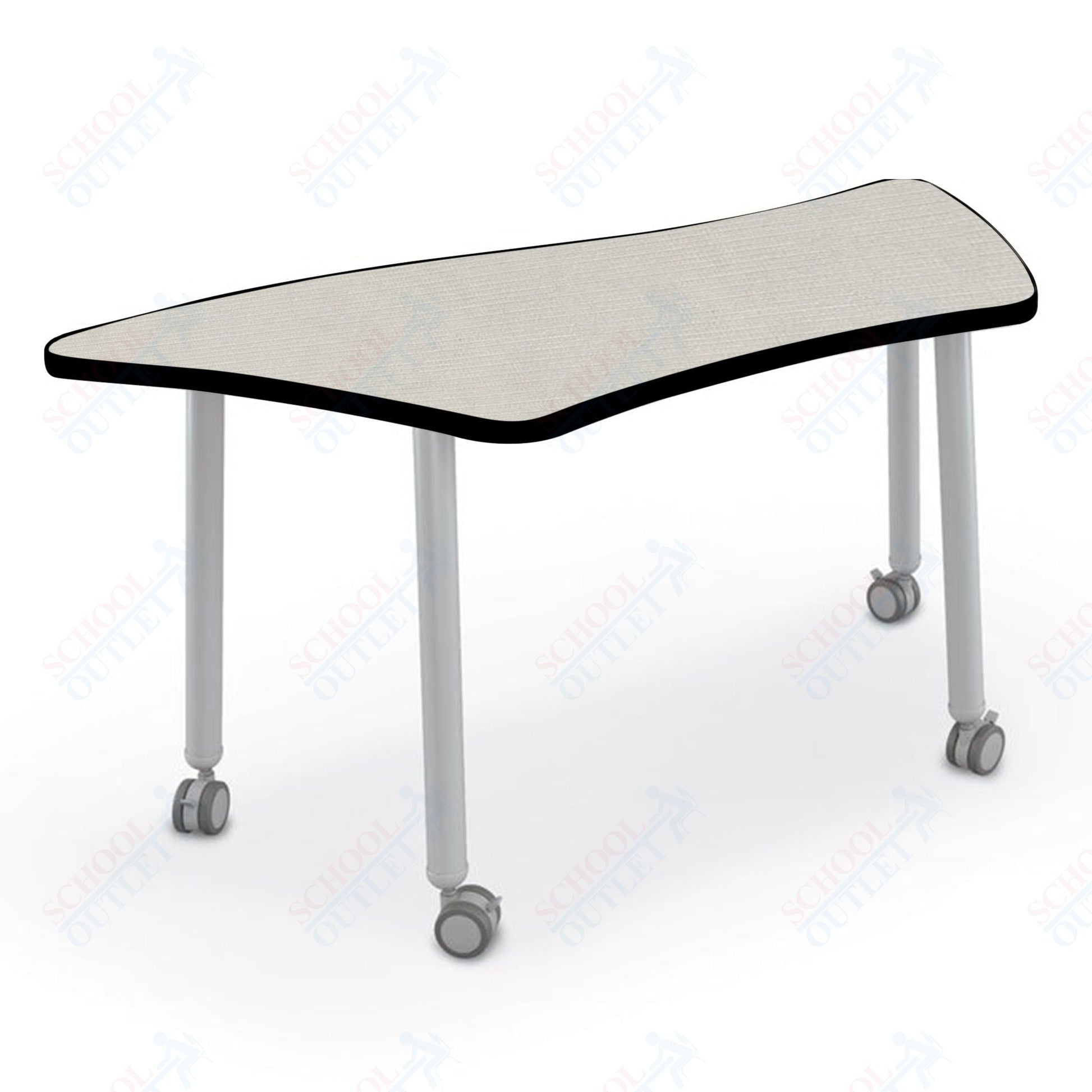 Mooreco Akt Table – Wavy Trapezoid, Laminate Top, 29" Height - SchoolOutlet