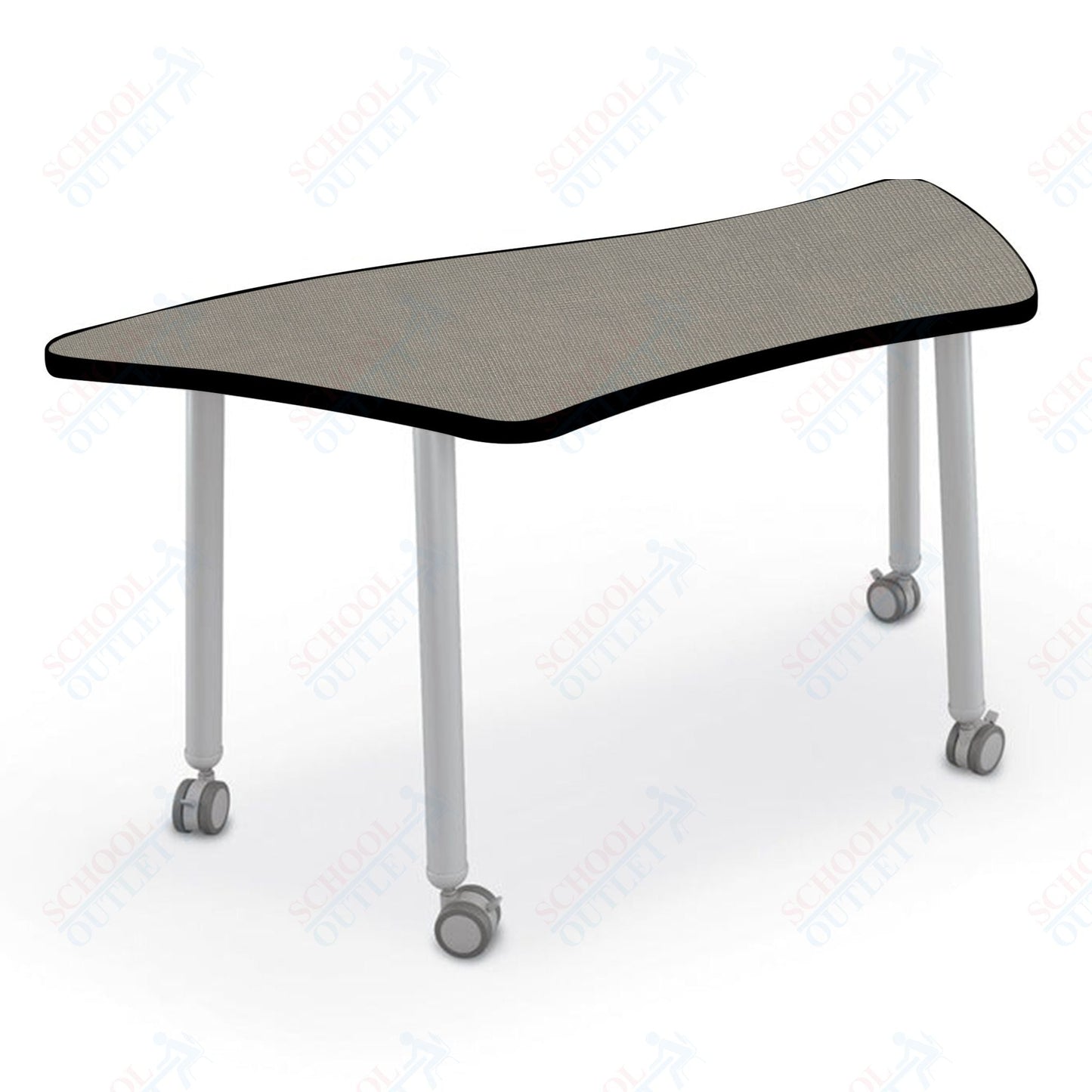 Mooreco Akt Table – Wavy Trapezoid, Laminate Top, 29" Height - SchoolOutlet