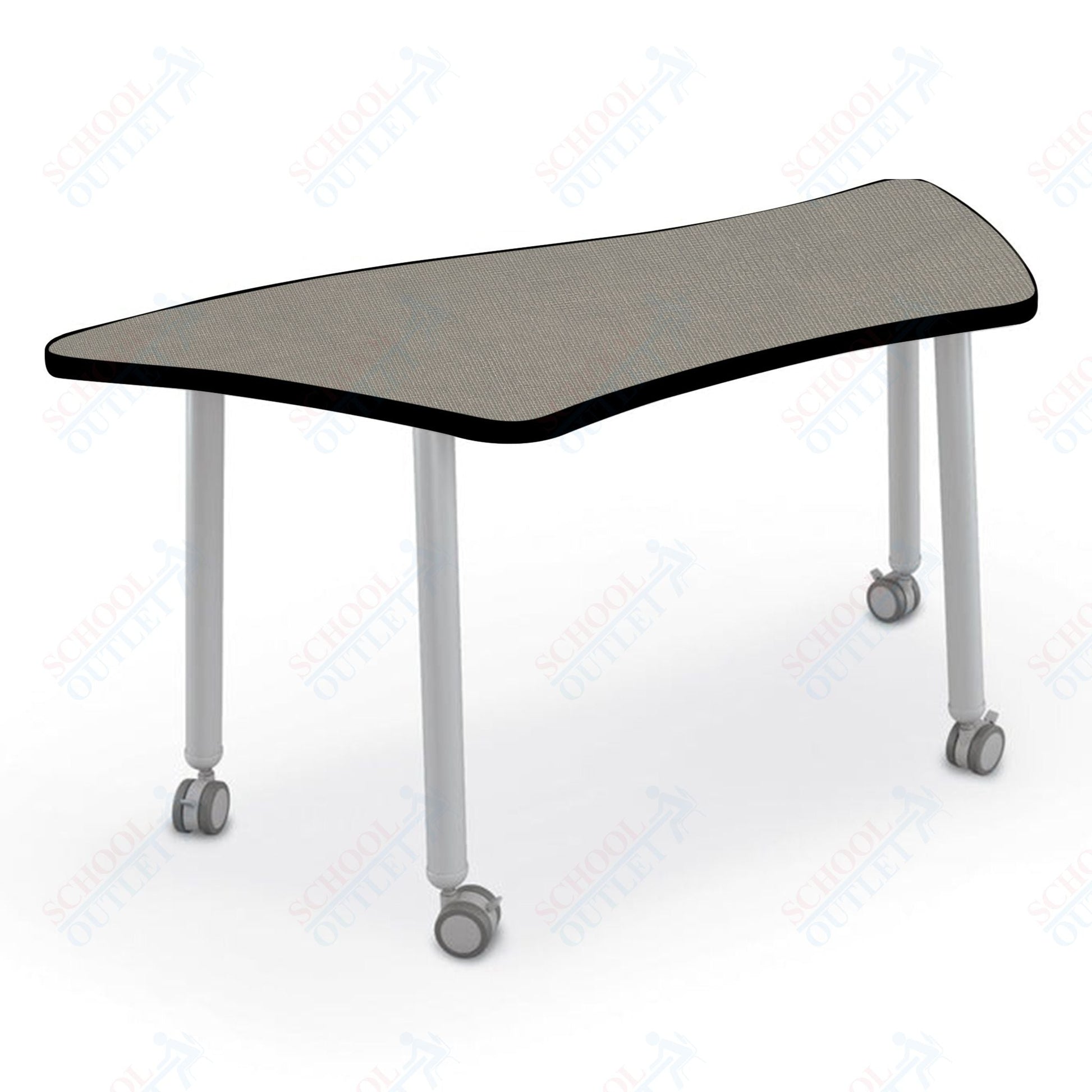 Mooreco Akt Table – Wavy Trapezoid, Laminate Top, 29" Height - SchoolOutlet