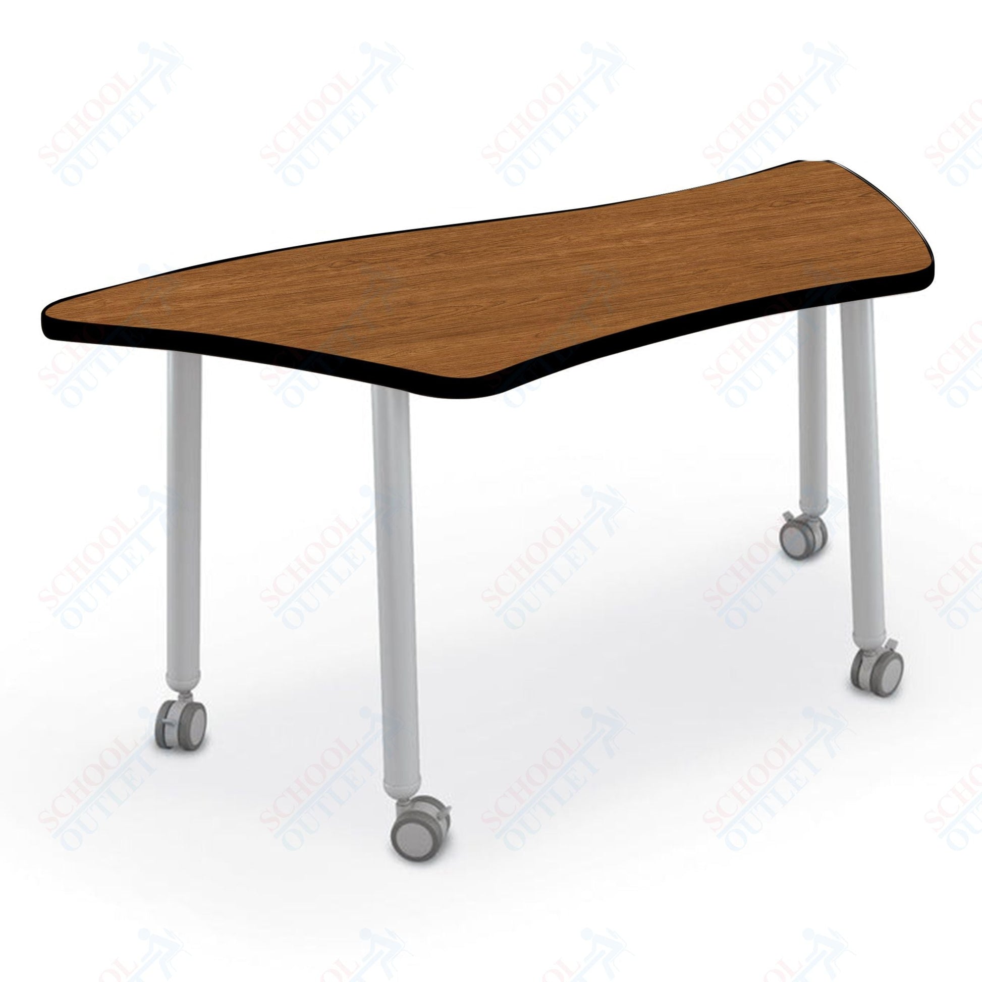 Mooreco Akt Table – Wavy Trapezoid, Laminate Top, 29" Height - SchoolOutlet