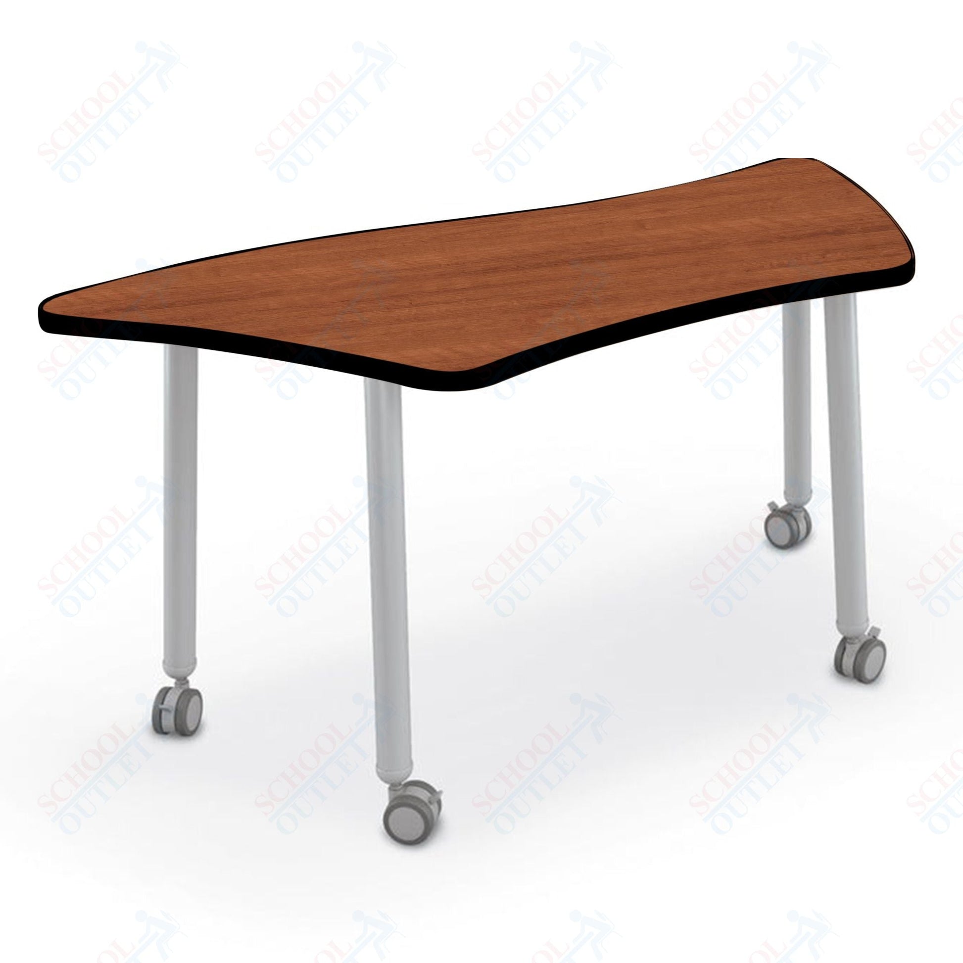 Mooreco Akt Table – Wavy Trapezoid, Laminate Top, 29" Height - SchoolOutlet
