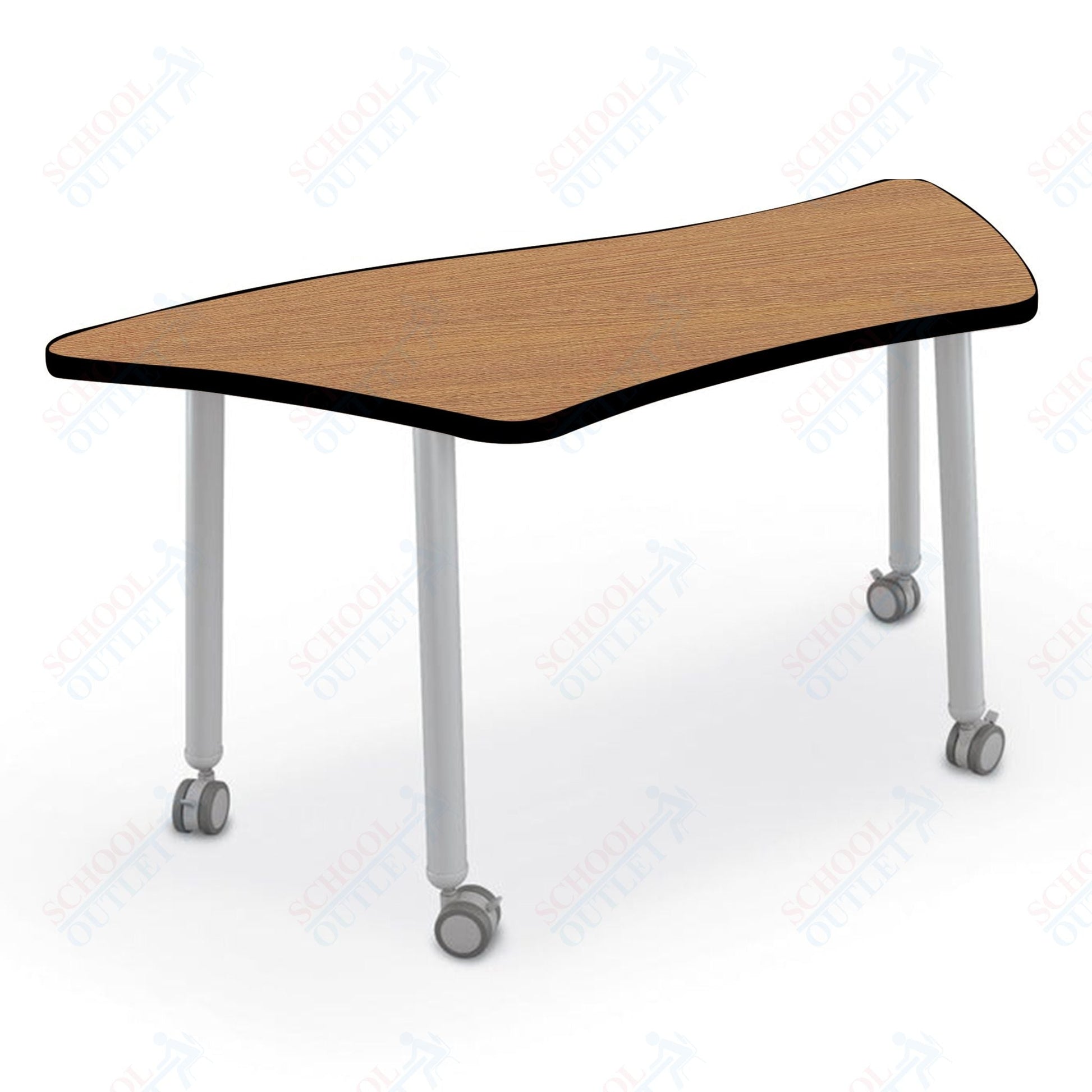 Mooreco Akt Table – Wavy Trapezoid, Laminate Top, 29" Height - SchoolOutlet