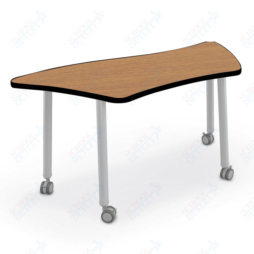 Mooreco Akt Table – Wavy Trapezoid, Laminate Top, 29" Height - SchoolOutlet