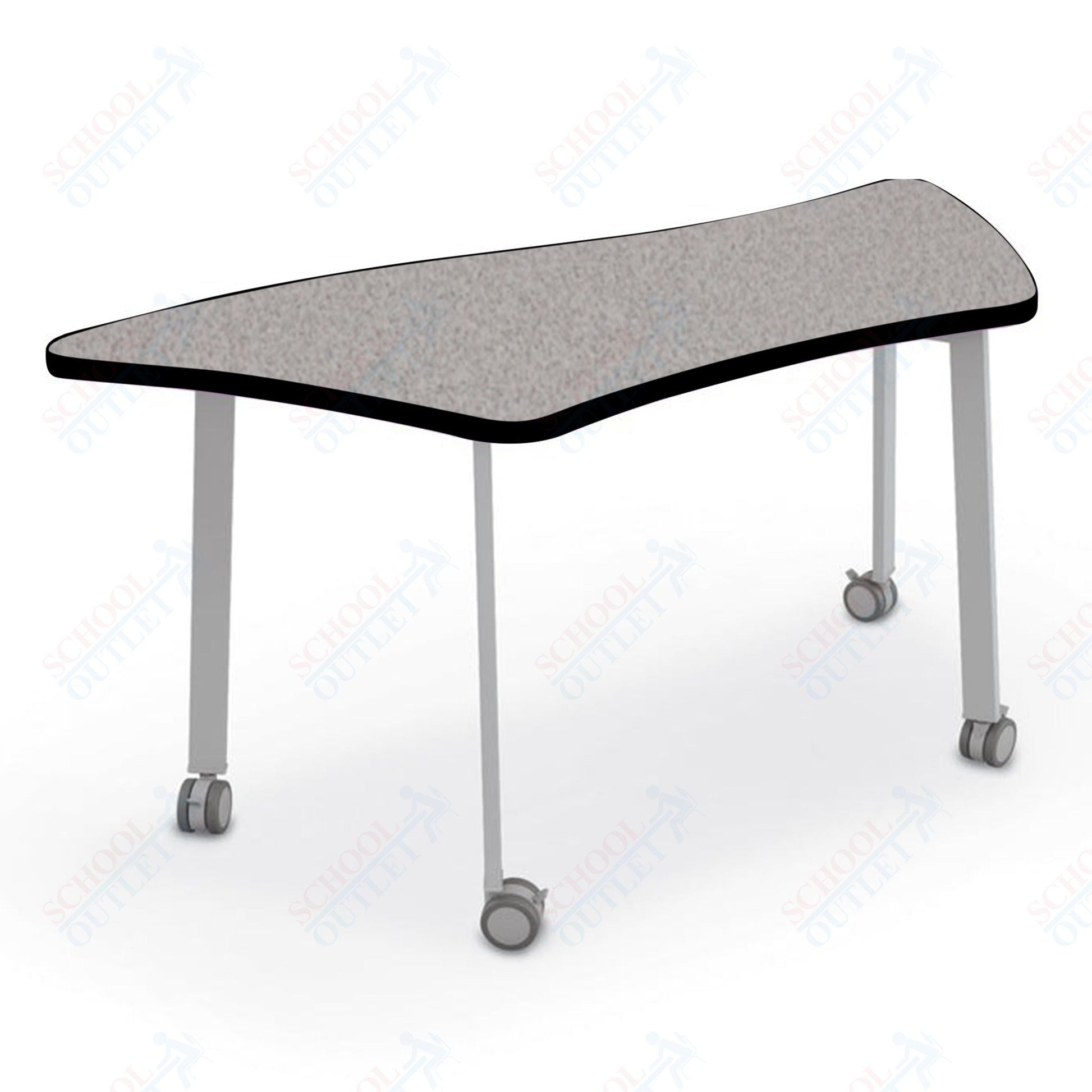 Mooreco Akt Table – Wavy Trapezoid, Laminate Top, 29" Height - SchoolOutlet