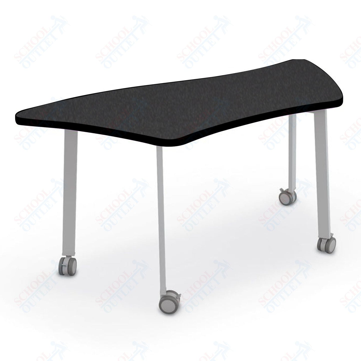 Mooreco Akt Table – Wavy Trapezoid, Laminate Top, 29" Height - SchoolOutlet